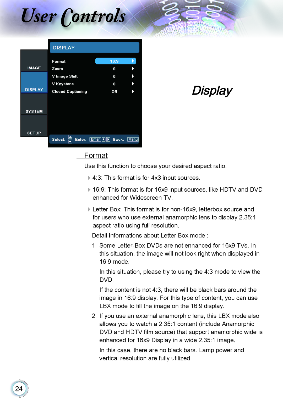 Optoma Technology TH1060P manual Display, Format 