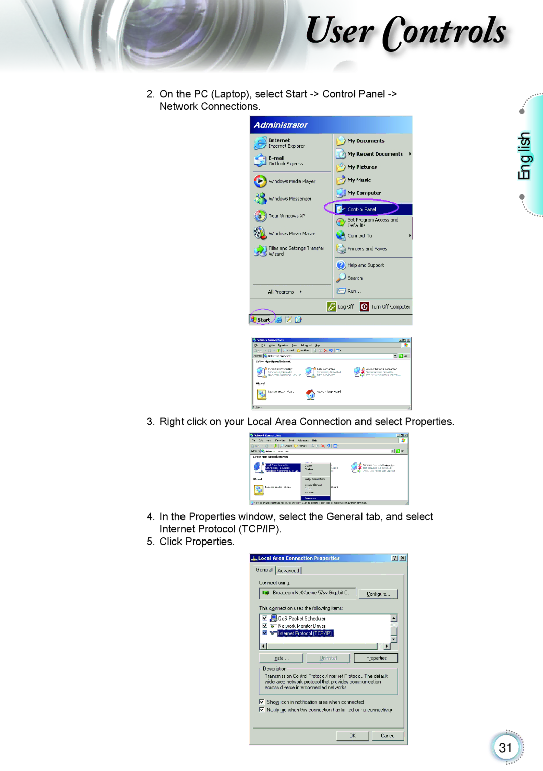 Optoma Technology TH1060P manual User Controls 