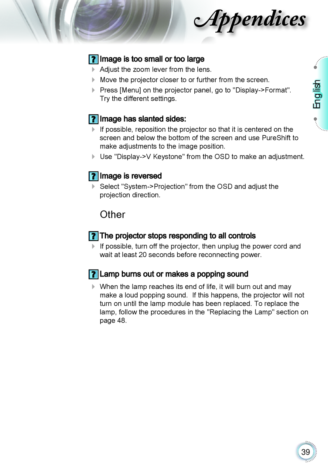 Optoma Technology TH1060P manual Other 