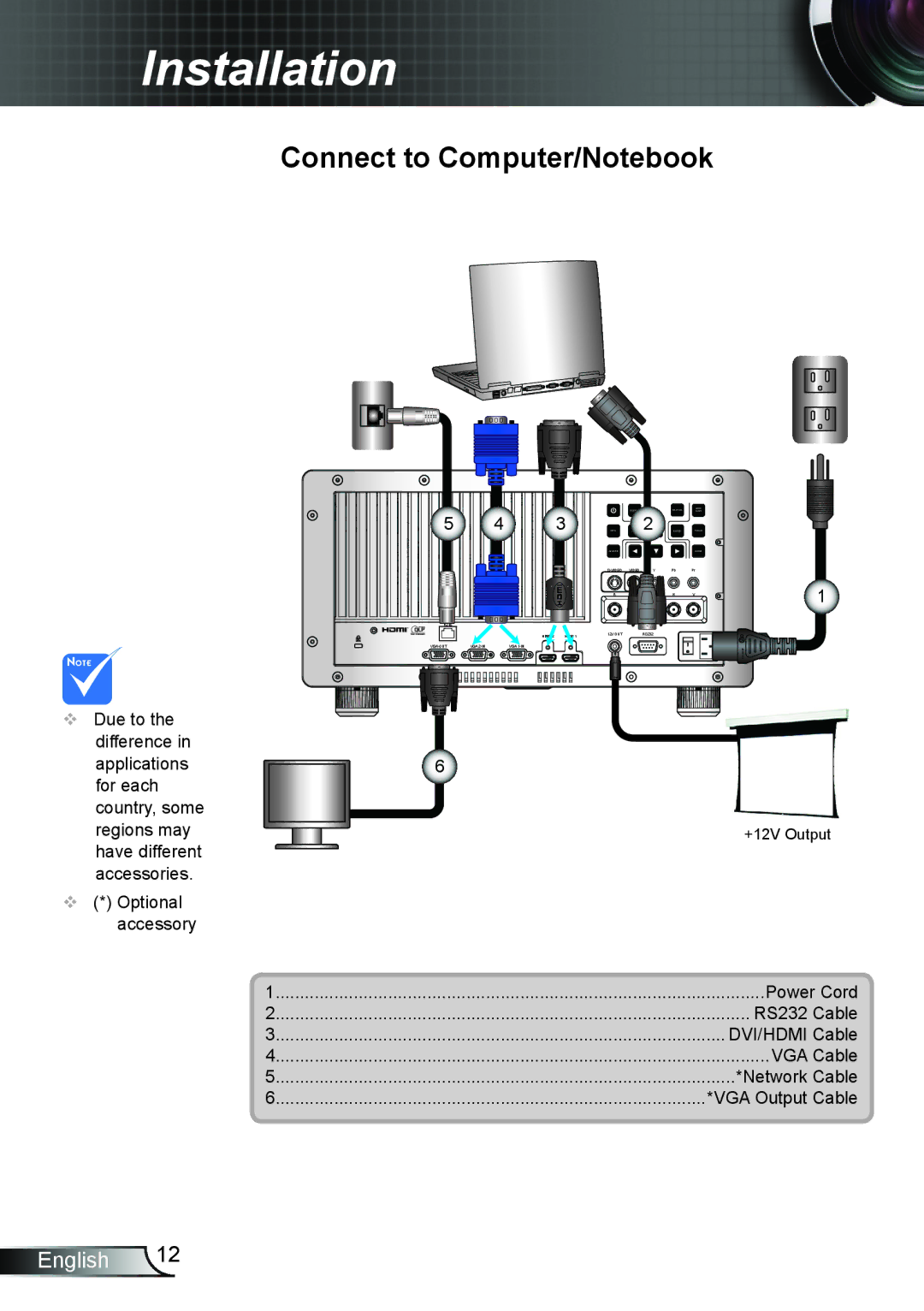 Optoma Technology TH7500NL manual Connect to Computer/Notebook 