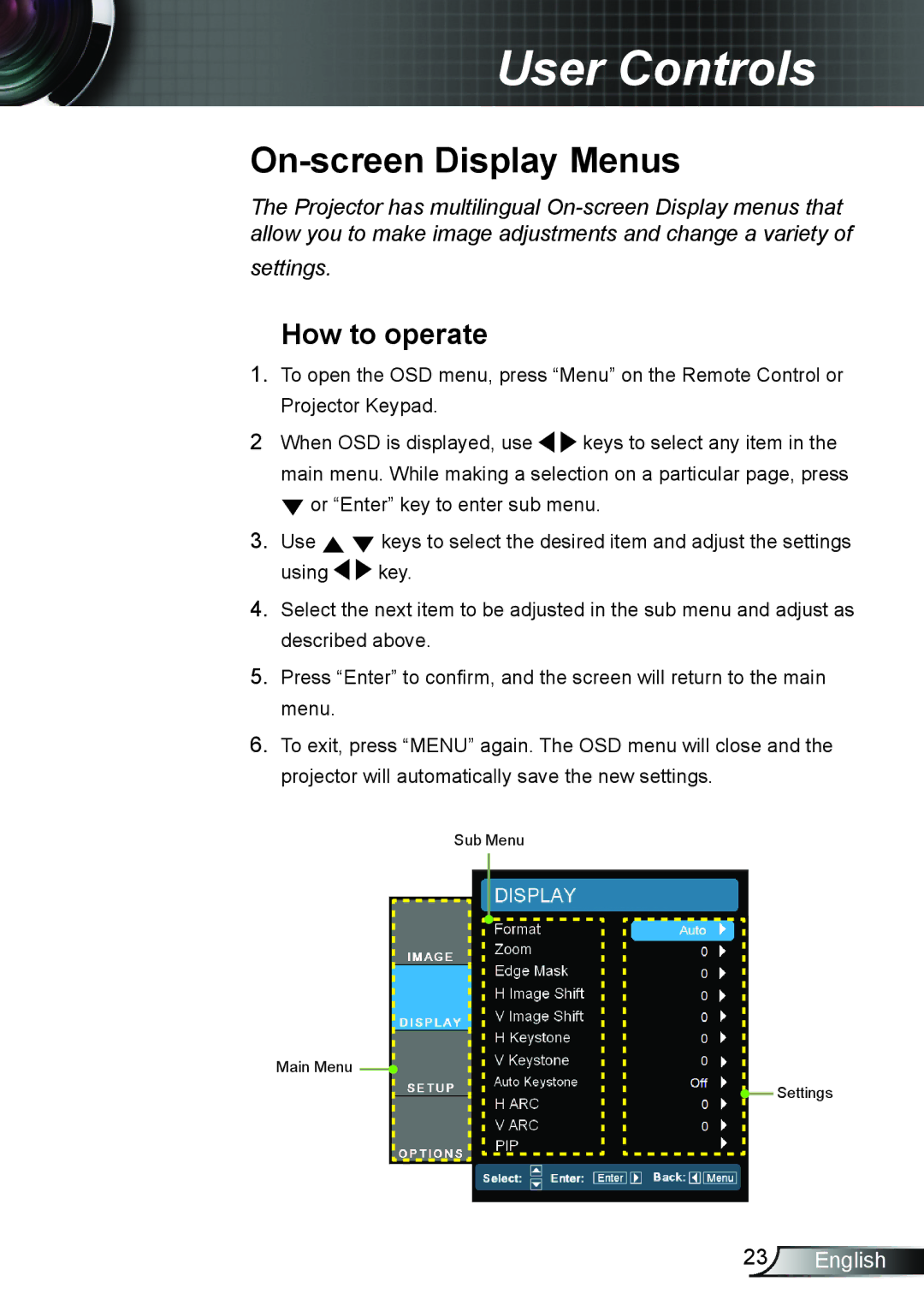 Optoma Technology TH7500NL manual On-screen Display Menus, How to operate 