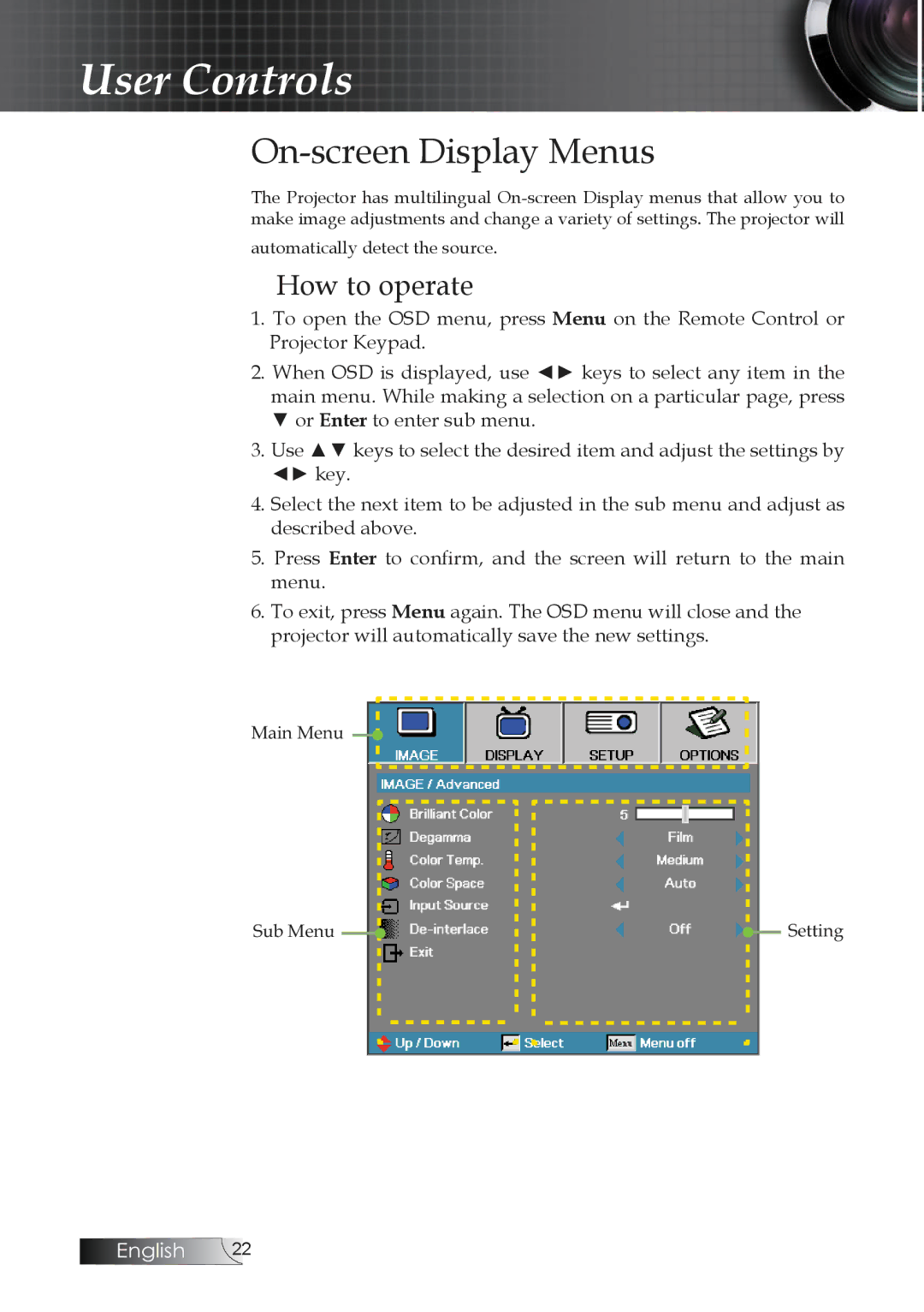 Optoma Technology TW1692 manual On-screen Display Menus, How to operate 