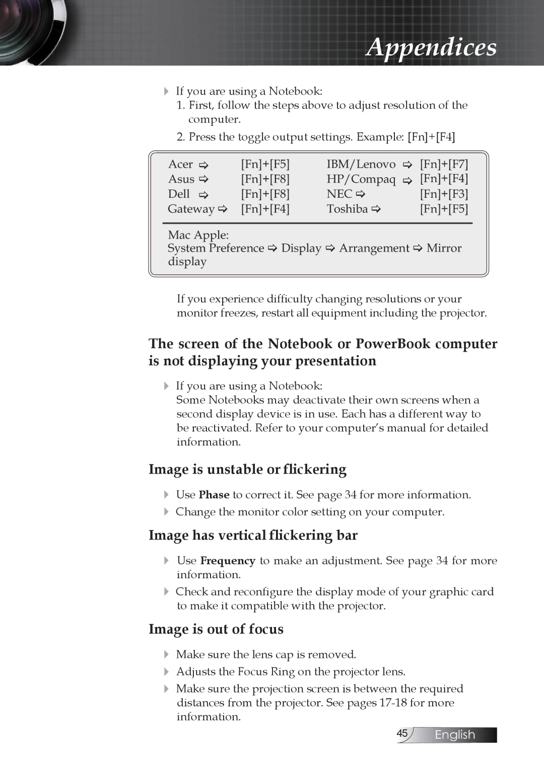 Optoma Technology TW1692 manual Image is unstable or flickering 