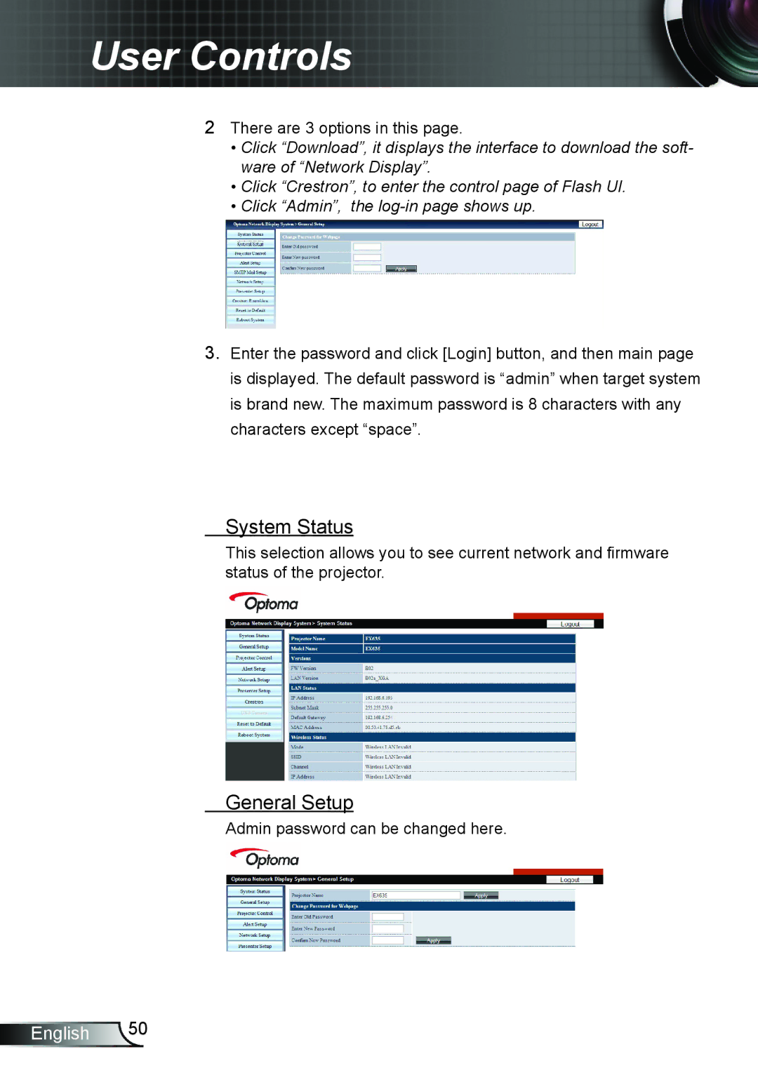 Optoma Technology TW6353D, TX6353D manual System Status, General Setup 