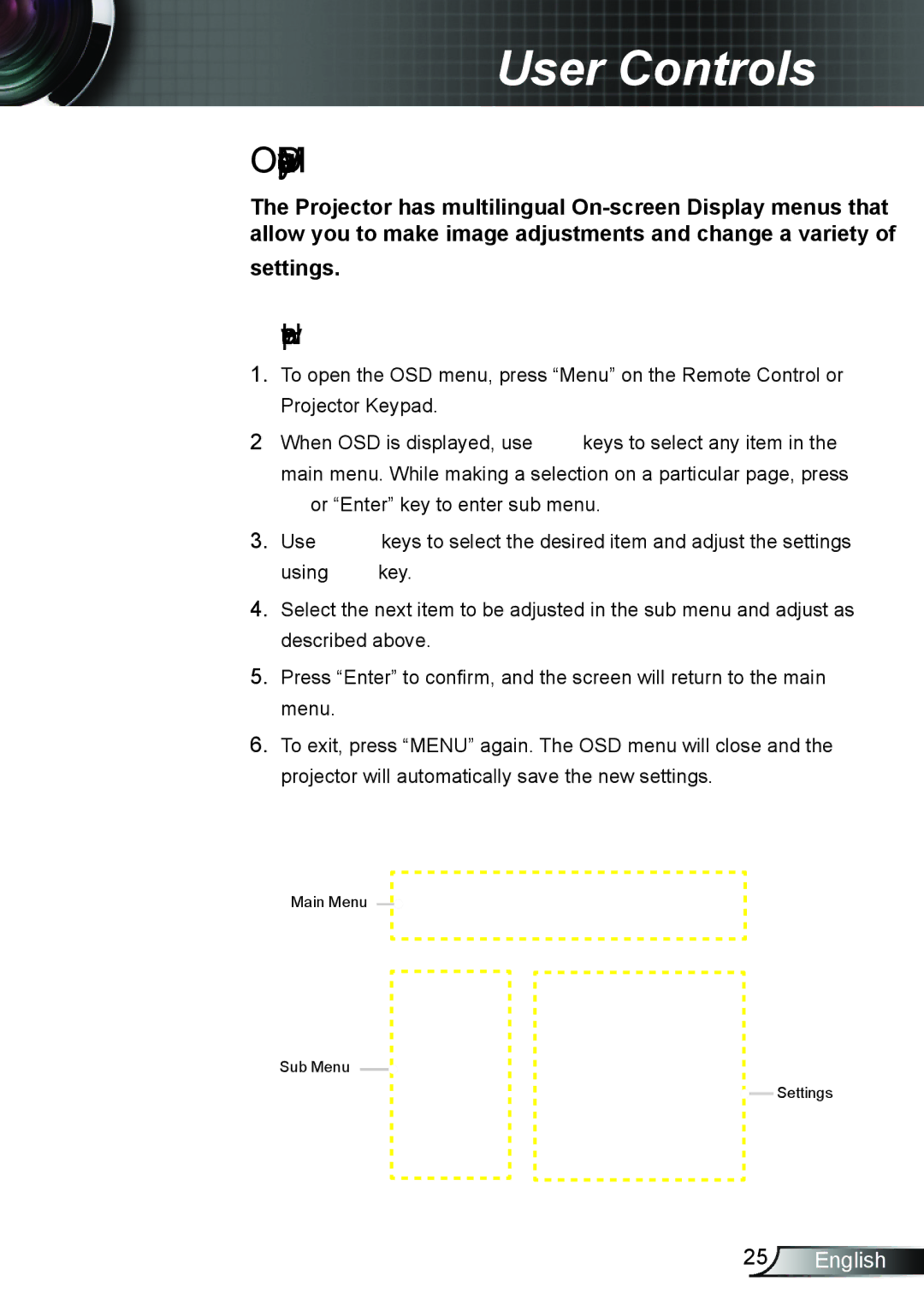 Optoma Technology TW695UT3D manual On-screen Display Menus, How to operate 