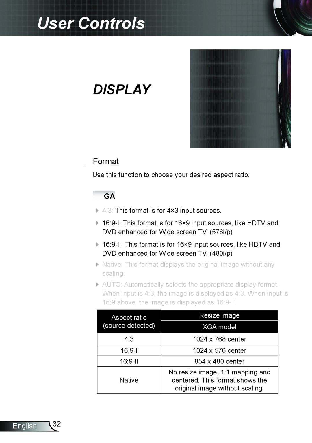 Optoma Technology TW695UT3D manual Display, Format 