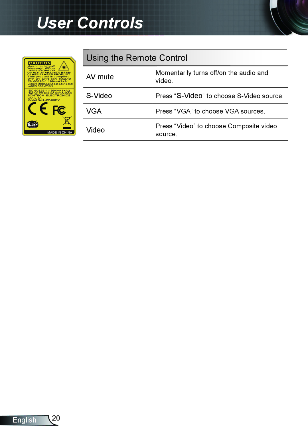 Optoma Technology TX610ST manual Vga 