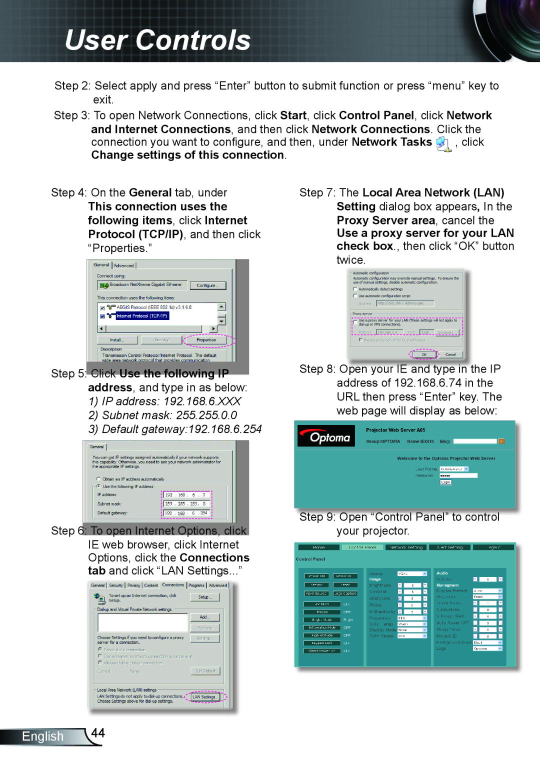 Optoma Technology TX610ST manual Local Area Network LAN 