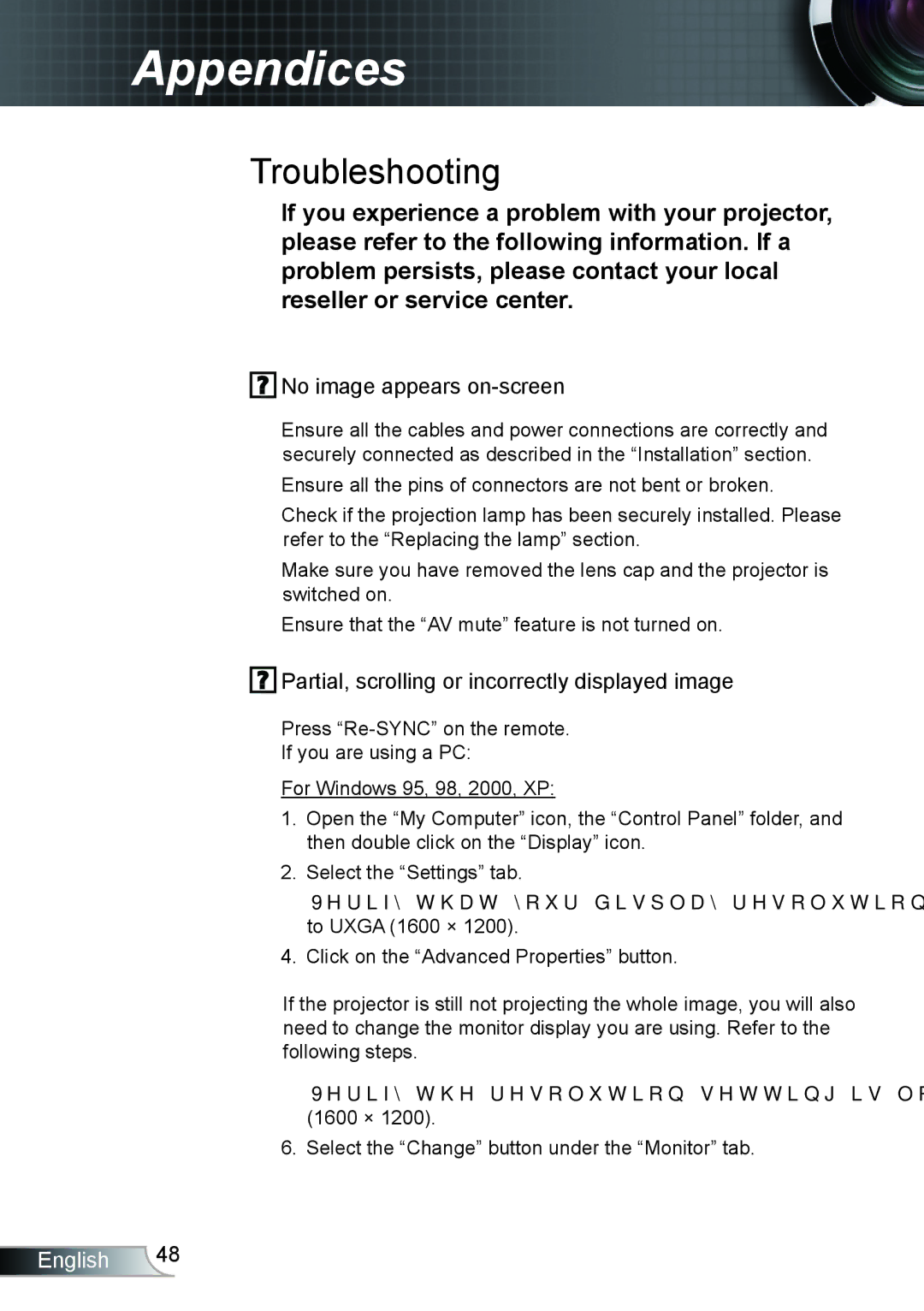 Optoma Technology TX762GOV, TX615GOV, TX5423D manual Appendices 