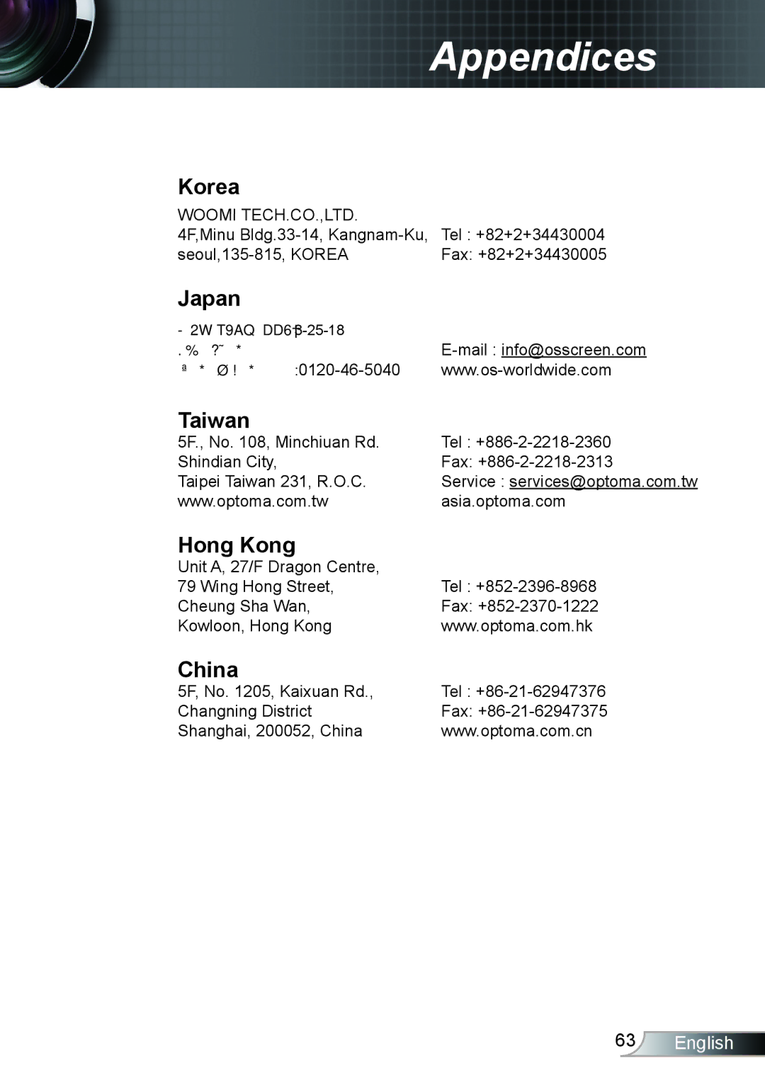 Optoma Technology TX762GOV, TX615GOV, TX5423D manual Korea 