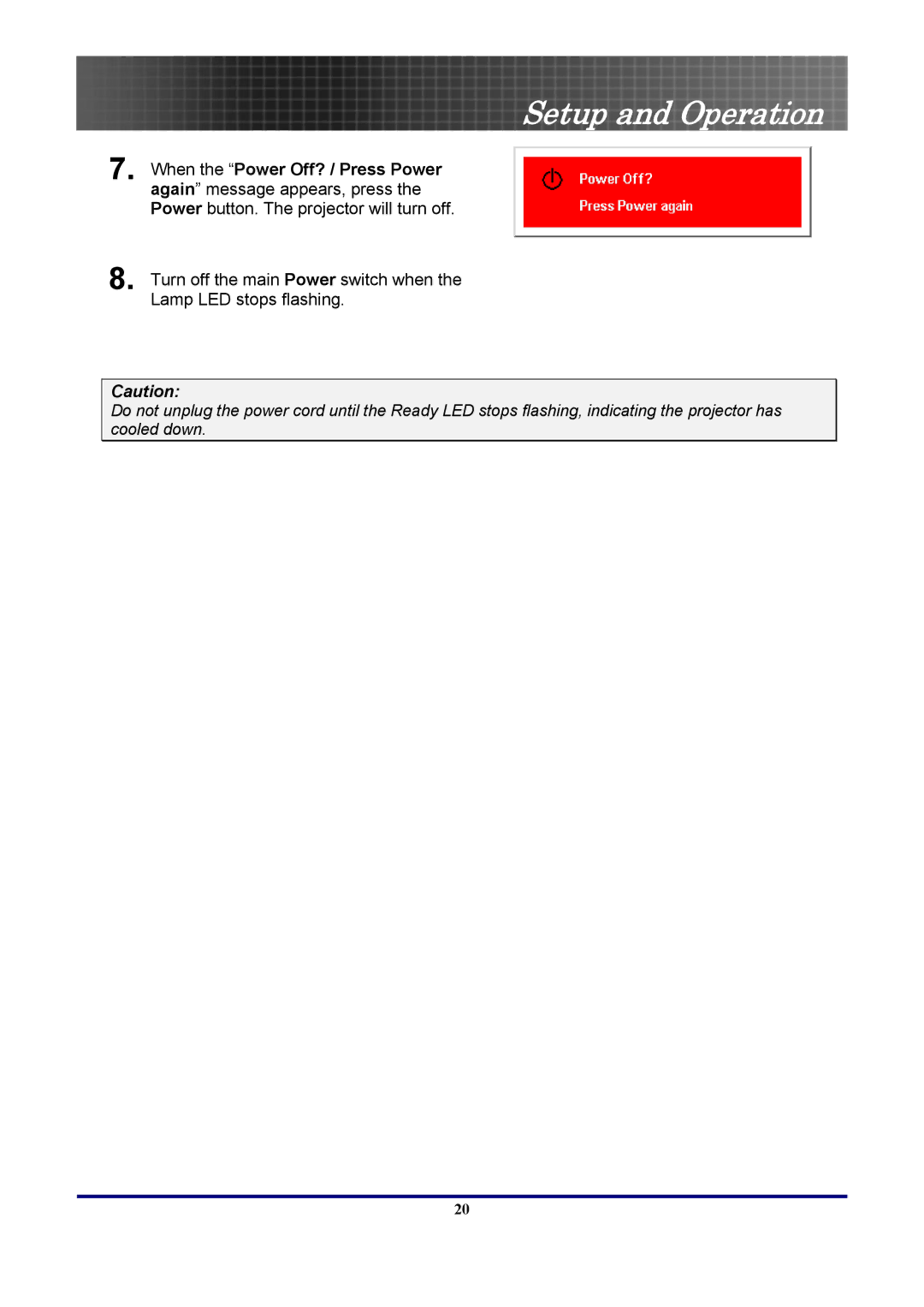 Optoma Technology TX771, EP771RFBA manual Setup and Operation 