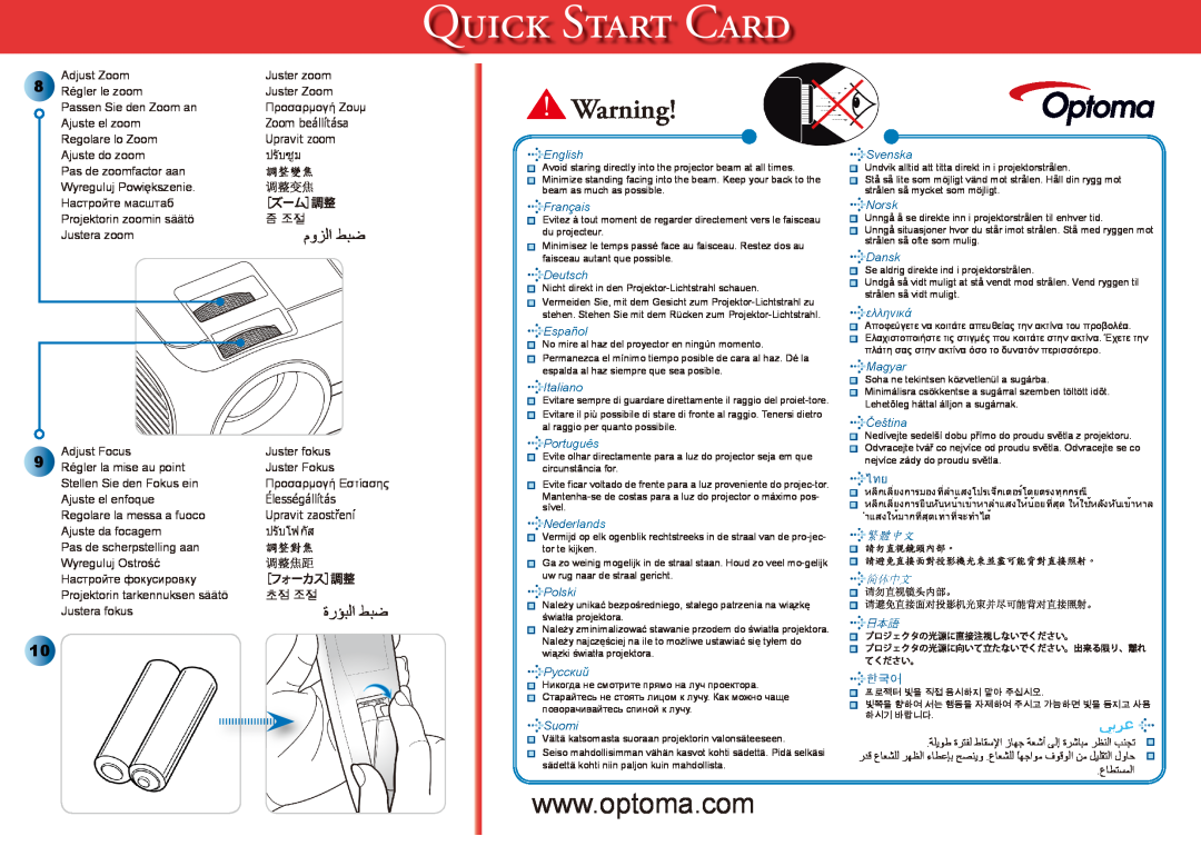 Optoma Technology TX778W manual Q S C, 욷왖왳욐, English, 繁體中文 