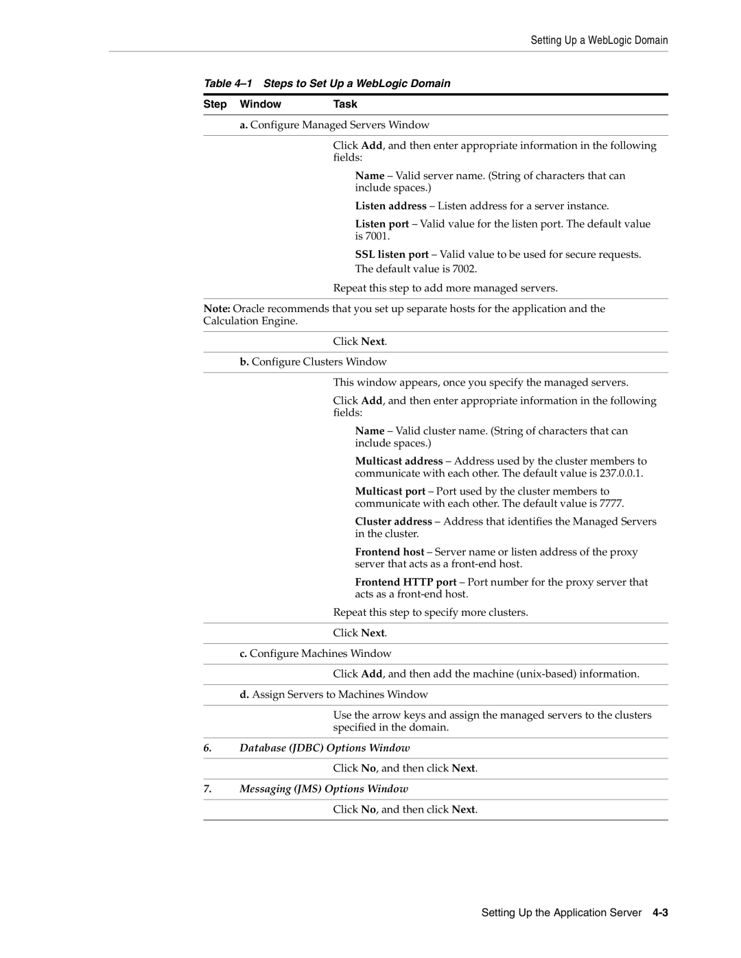 Oracle Audio Technologies 12.2 manual Database Jdbc Options Window 