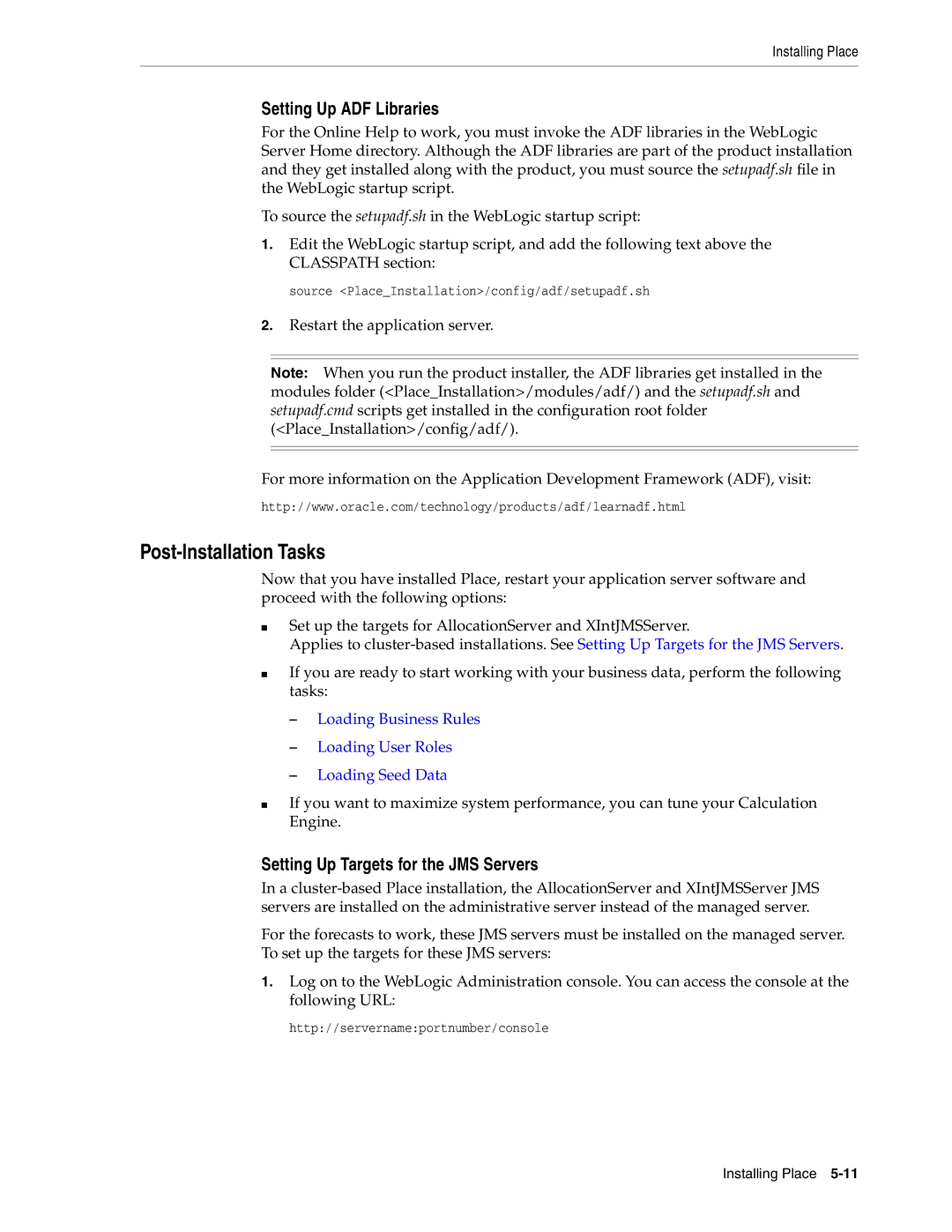 Oracle Audio Technologies 12.2 Post-Installation Tasks, Setting Up ADF Libraries, Setting Up Targets for the JMS Servers 