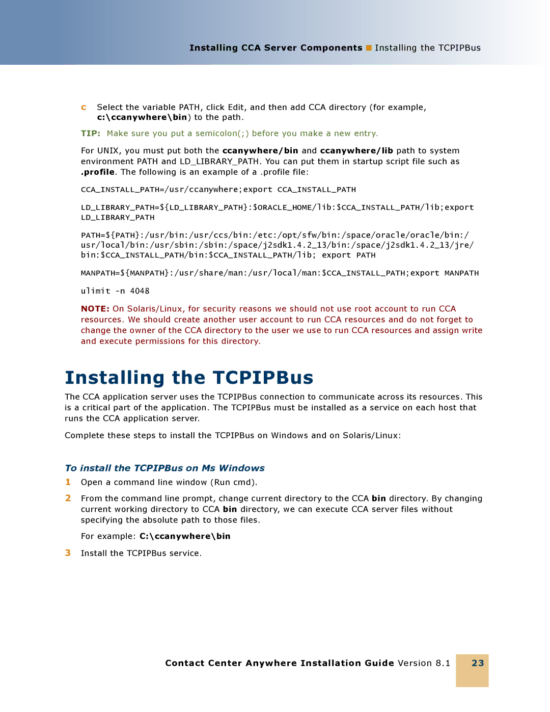 Oracle Audio Technologies 8.1 manual Installing the TCPIPBus, To install the TCPIPBus on Ms Windows 