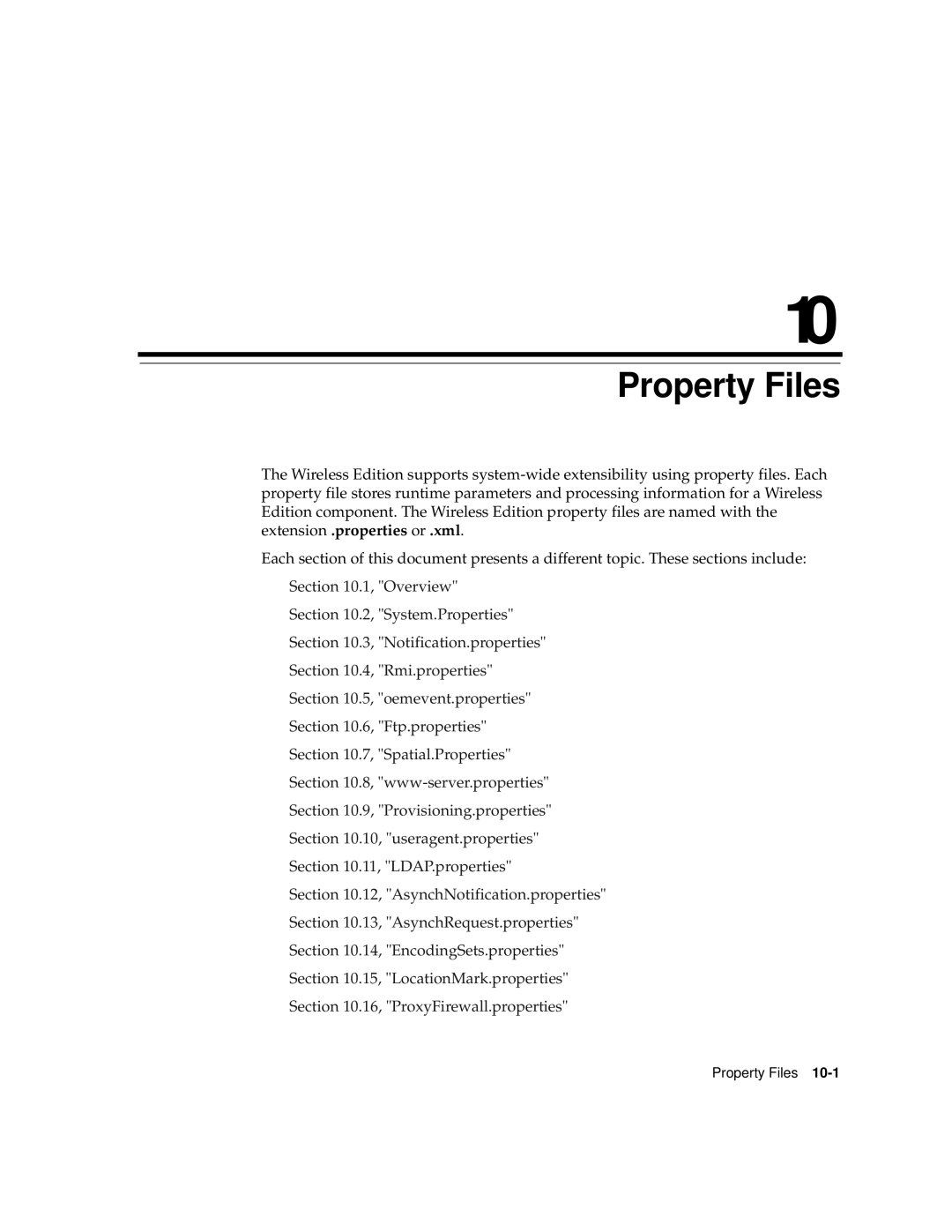 Oracle Audio Technologies 9i manual Property Files 