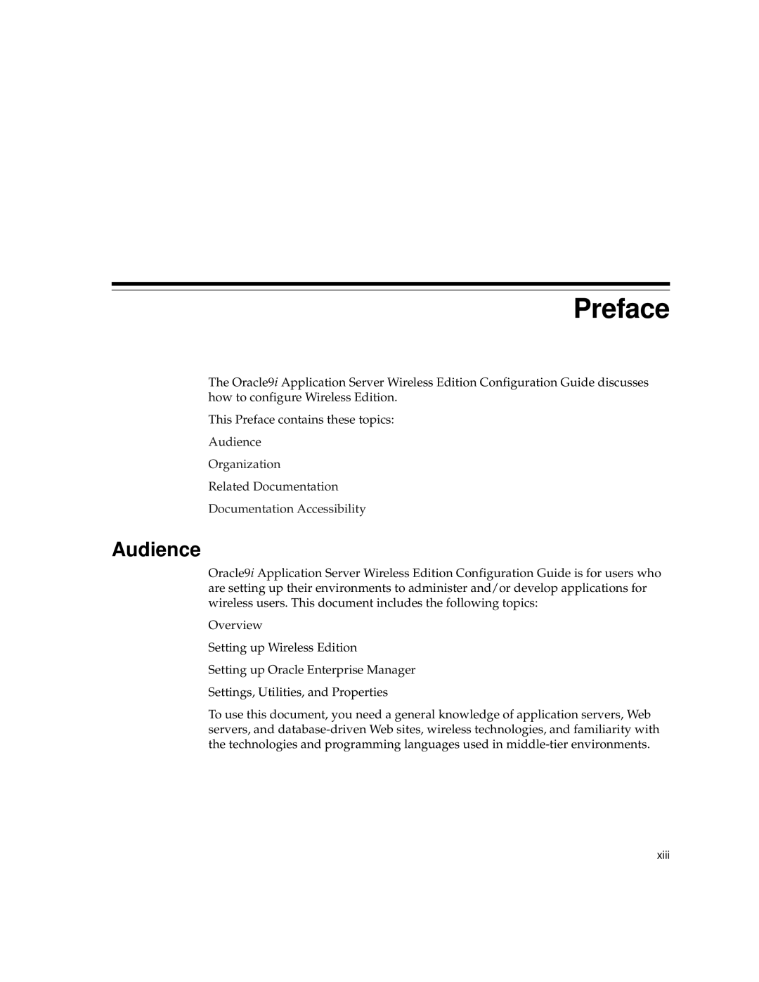 Oracle Audio Technologies 9i manual Preface, Audience 