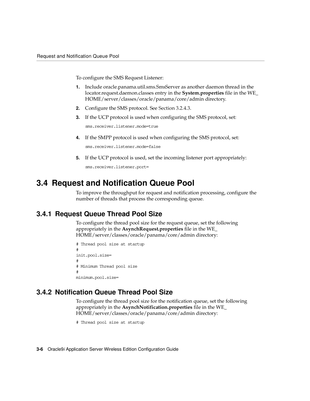 Oracle Audio Technologies 9i manual Request and Notification Queue Pool, Request Queue Thread Pool Size 