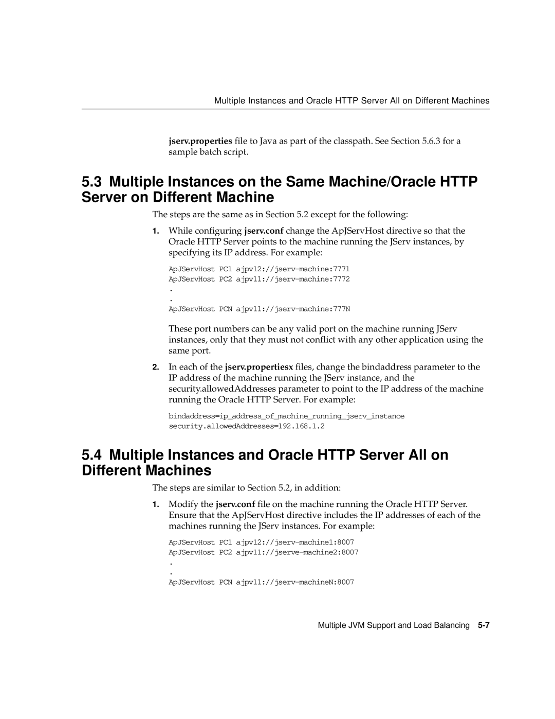 Oracle Audio Technologies 9i manual ApJServHost PCN ajpv11//jserv-machine777N 