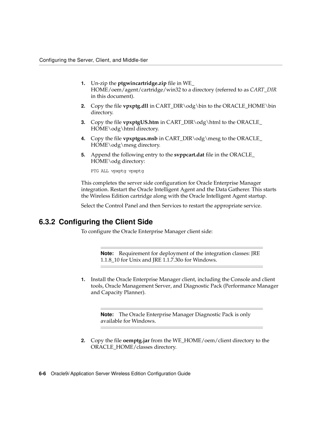 Oracle Audio Technologies 9i manual Configuring the Client Side 