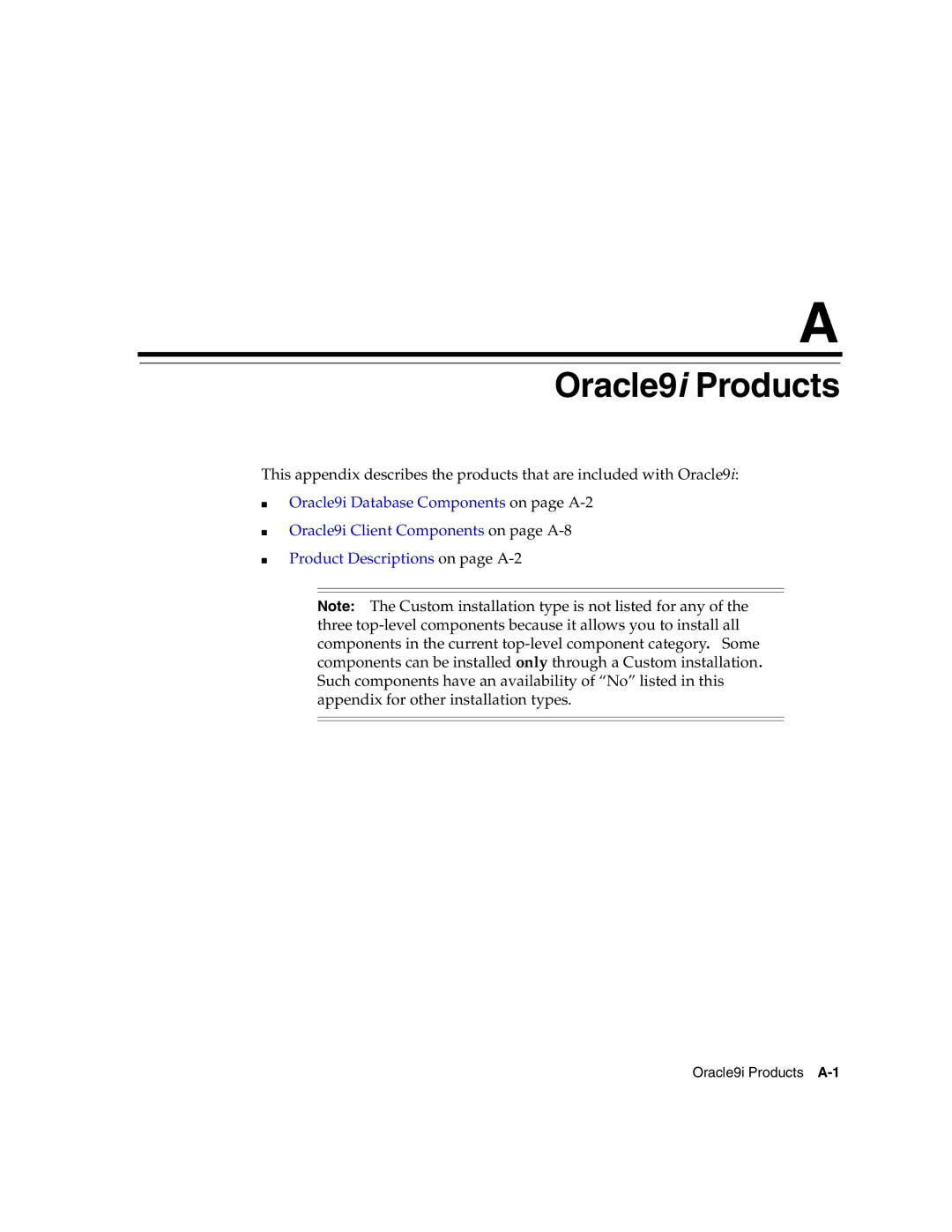 Oracle Audio Technologies B10508-01 manual Oracle9i Products 