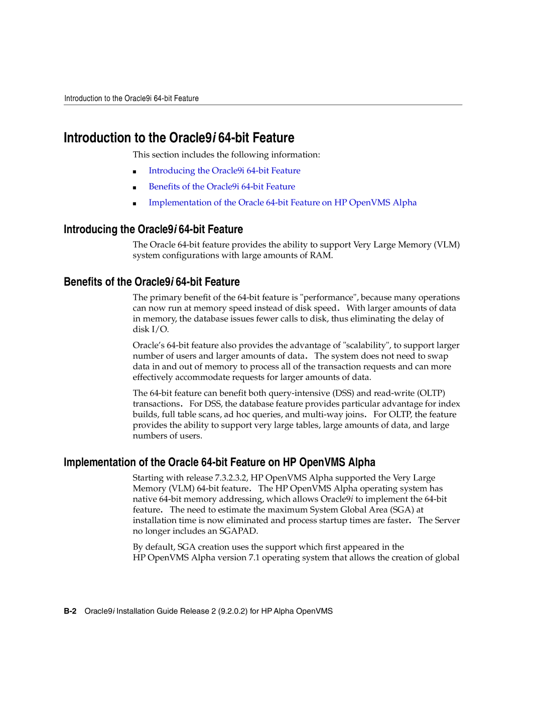 Oracle Audio Technologies B10508-01 Introduction to the Oracle9i 64-bit Feature, Introducing the Oracle9i 64-bit Feature 