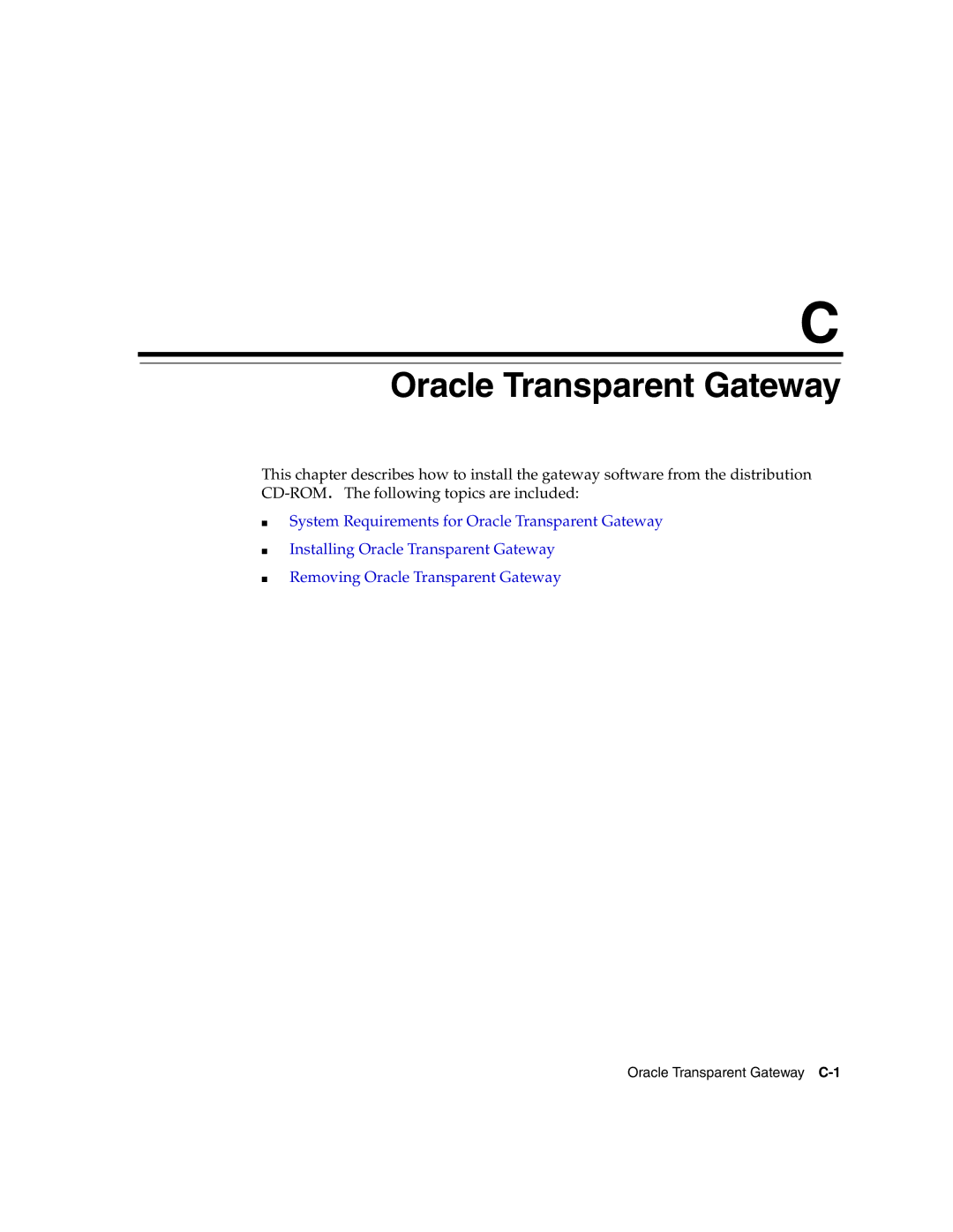 Oracle Audio Technologies B10508-01 manual Oracle Transparent Gateway 