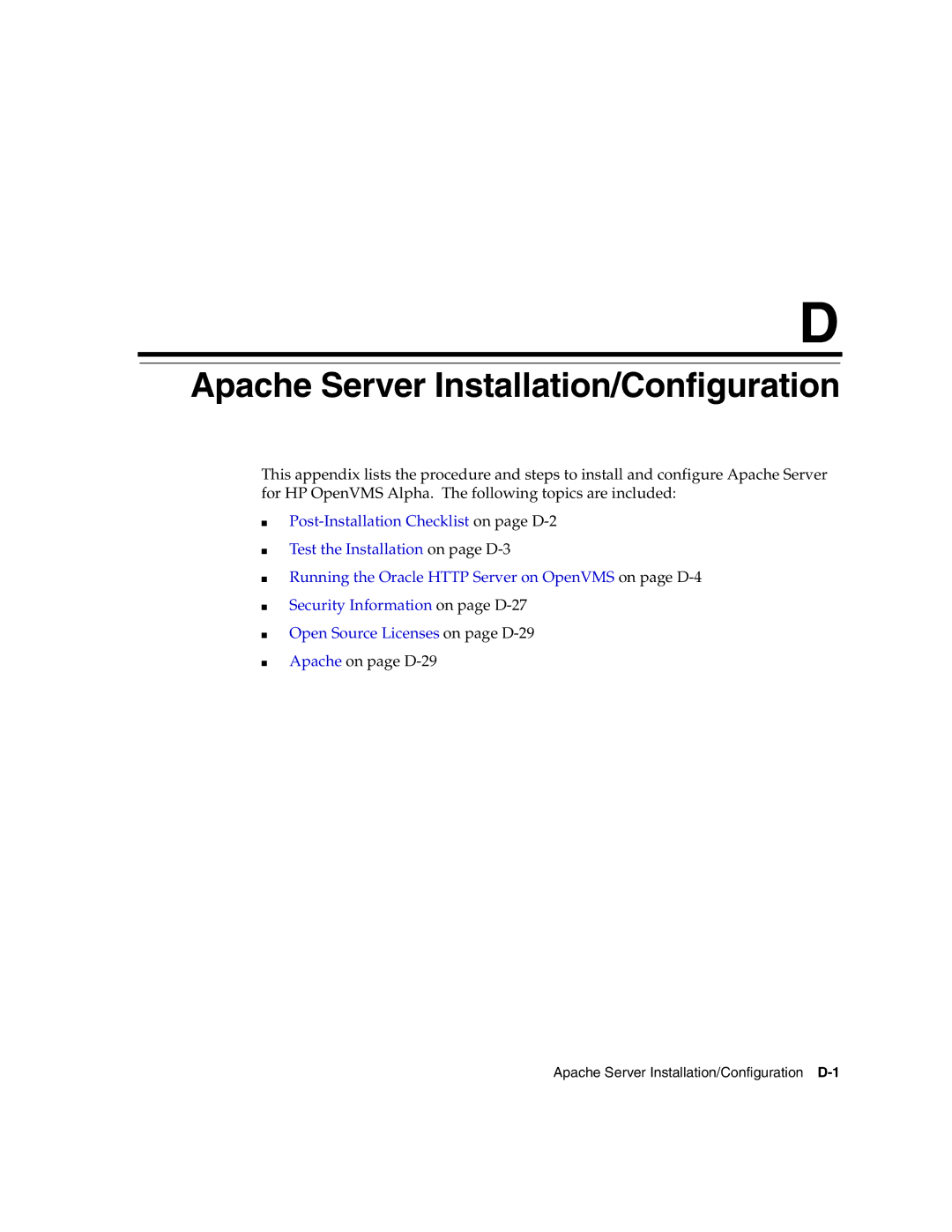 Oracle Audio Technologies B10508-01 manual Apache Server Installation/Configuration 