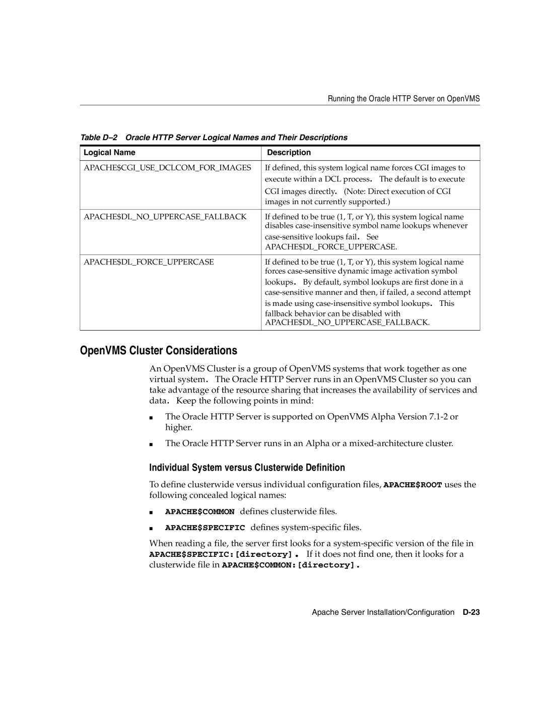 Oracle Audio Technologies B10508-01 manual OpenVMS Cluster Considerations, Individual System versus Clusterwide Definition 