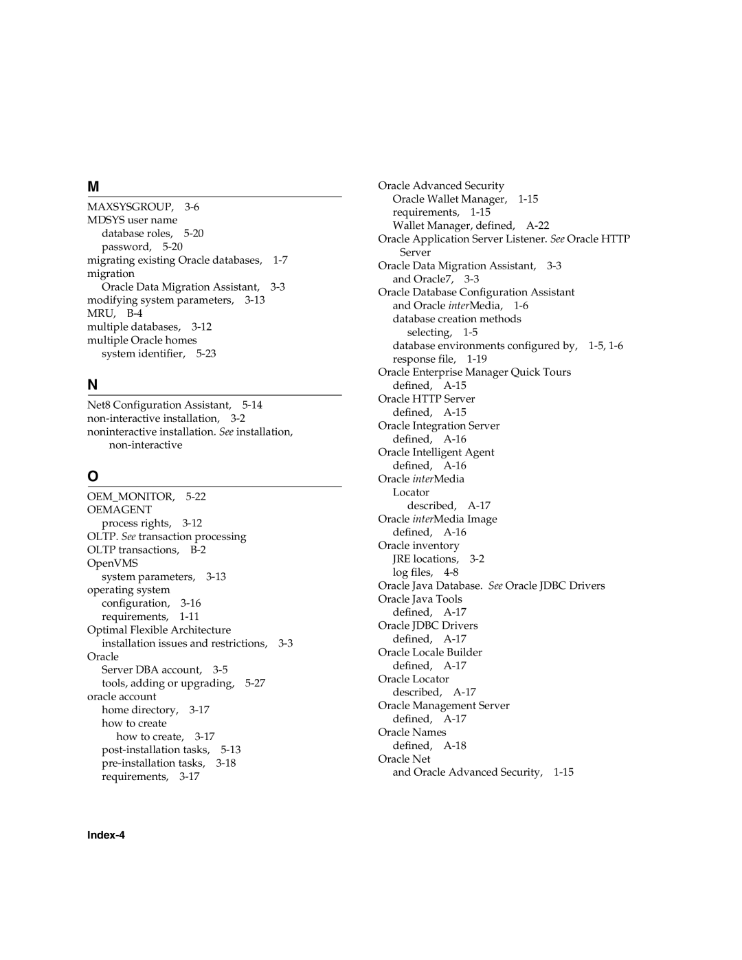 Oracle Audio Technologies B10508-01 manual Maxsysgroup, Oemmonitor Oemagent, Index-4 