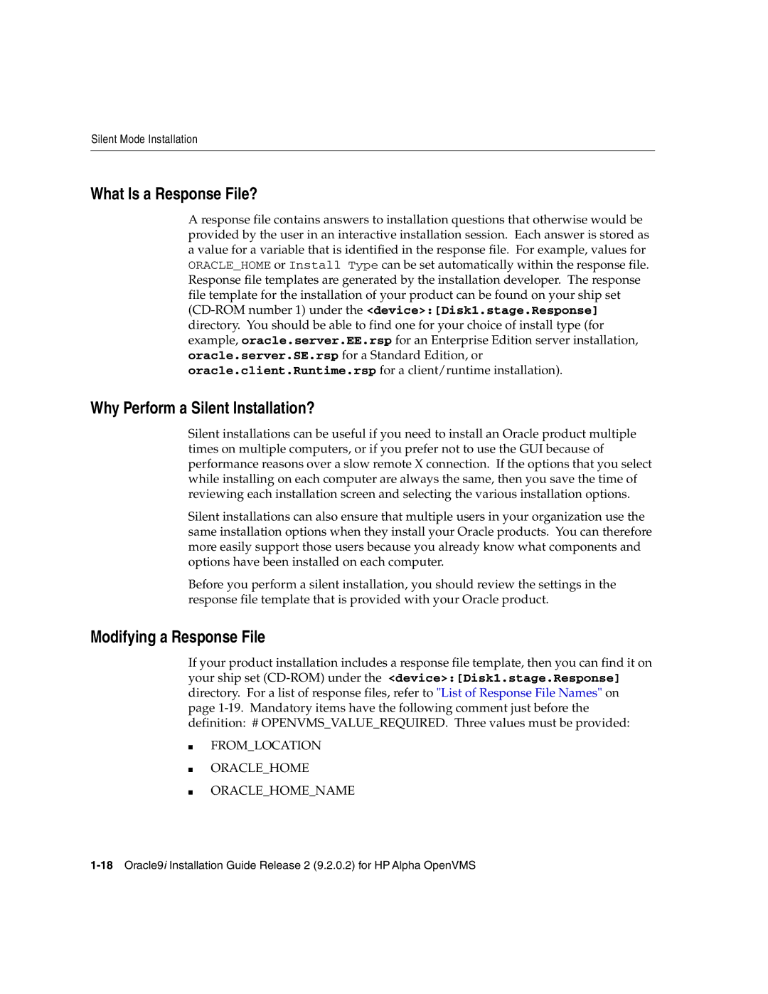 Oracle Audio Technologies B10508-01 manual What Is a Response File?, Why Perform a Silent Installation? 