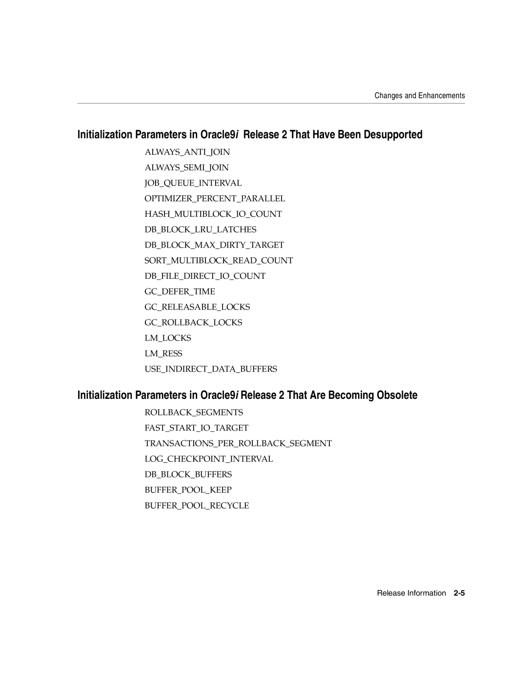 Oracle Audio Technologies B10508-01 manual Changes and Enhancements 