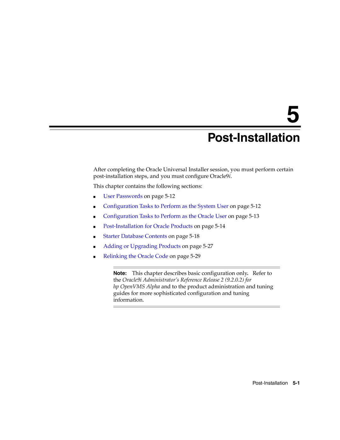 Oracle Audio Technologies B10508-01 manual Post-Installation 