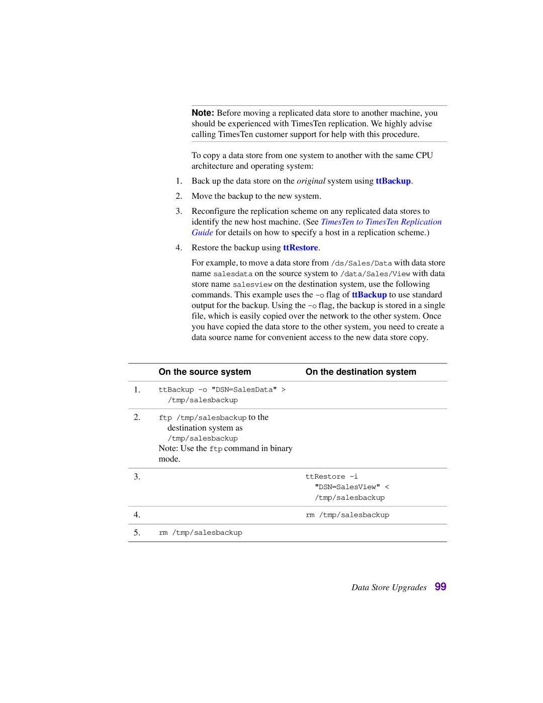 Oracle Audio Technologies B31679-01 manual On the source system On the destination system 