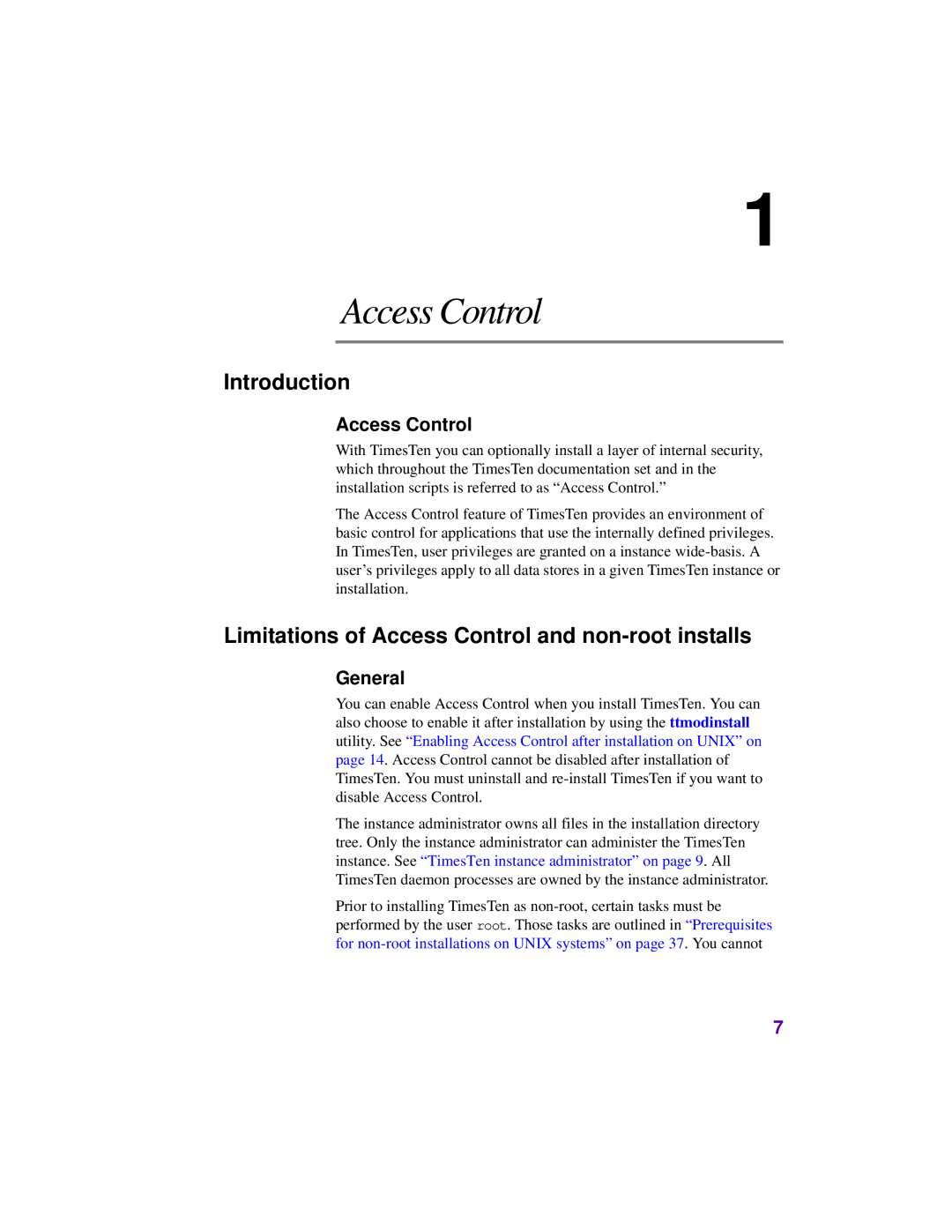 Oracle Audio Technologies B31679-01 manual Introduction, Limitations of Access Control and non-root installs, General 