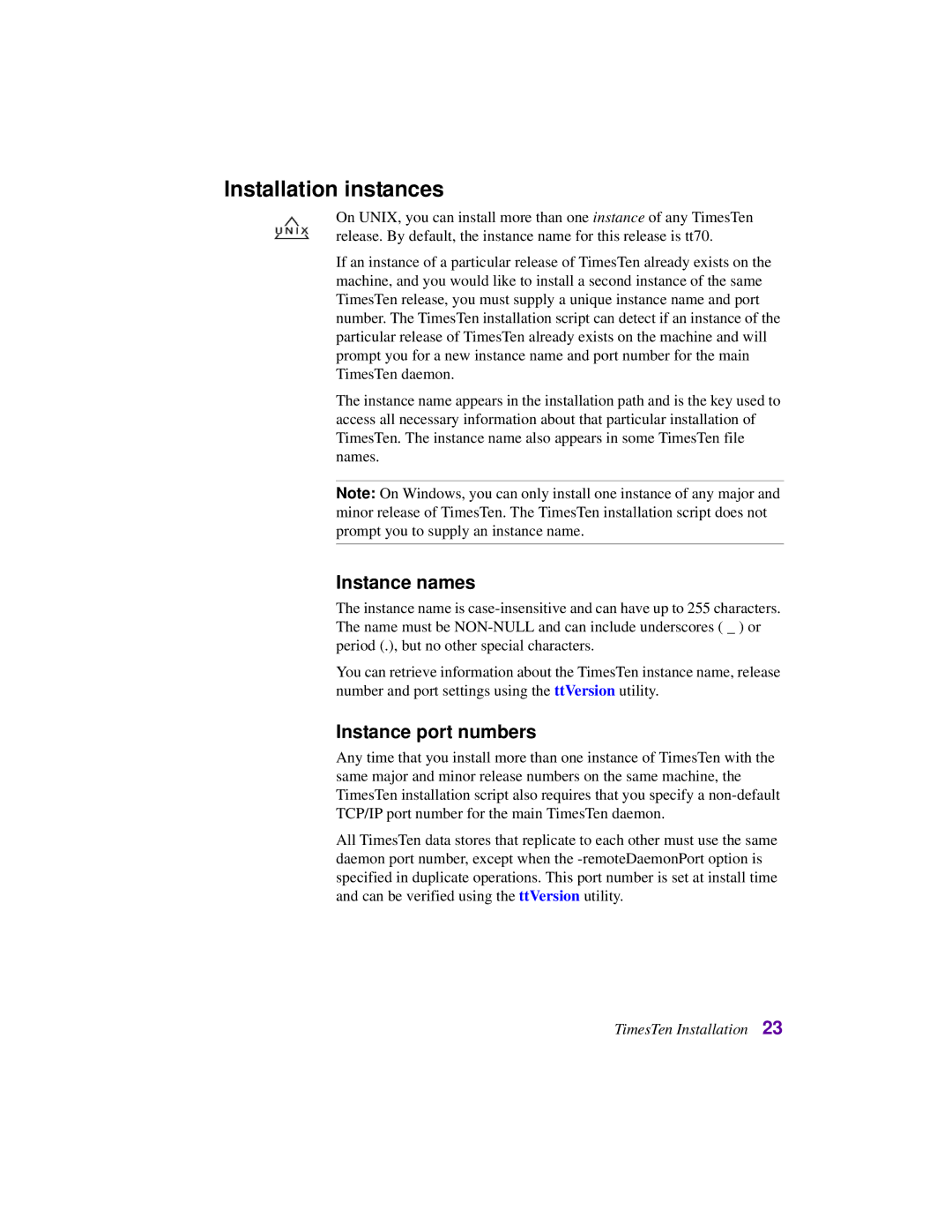 Oracle Audio Technologies B31679-01 manual Installation instances, Instance names, Instance port numbers 