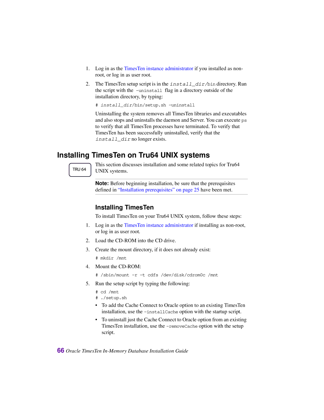 Oracle Audio Technologies B31679-01 manual Installing TimesTen on Tru64 Unix systems 