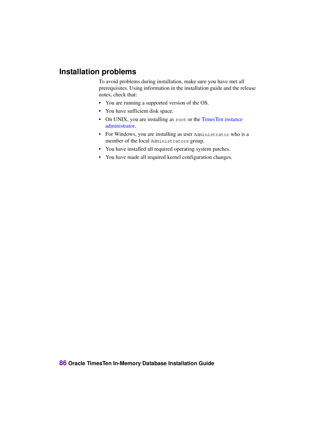 Oracle Audio Technologies B31679-01 manual Installation problems 