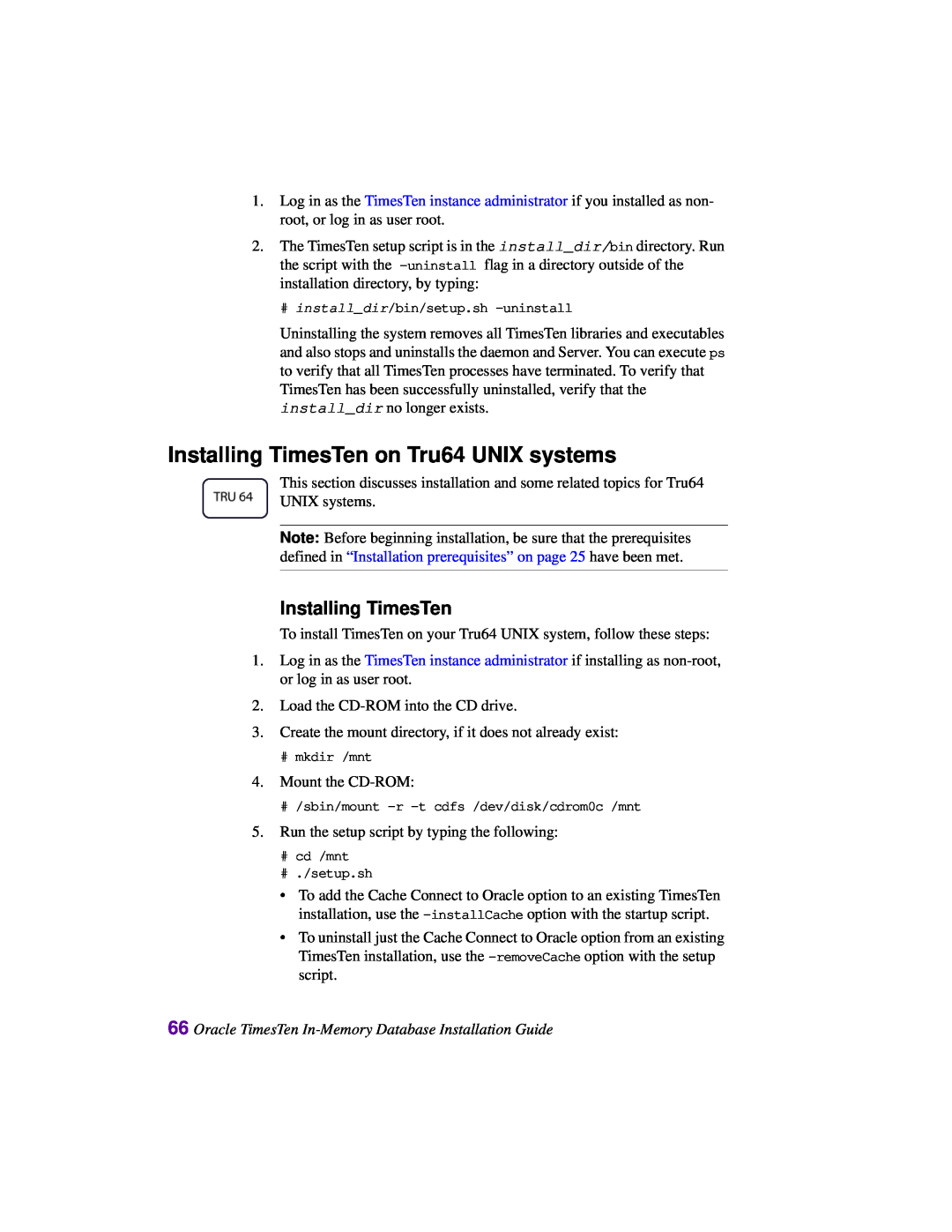 Oracle Audio Technologies B31679-01 manual Installing TimesTen on Tru64 UNIX systems 