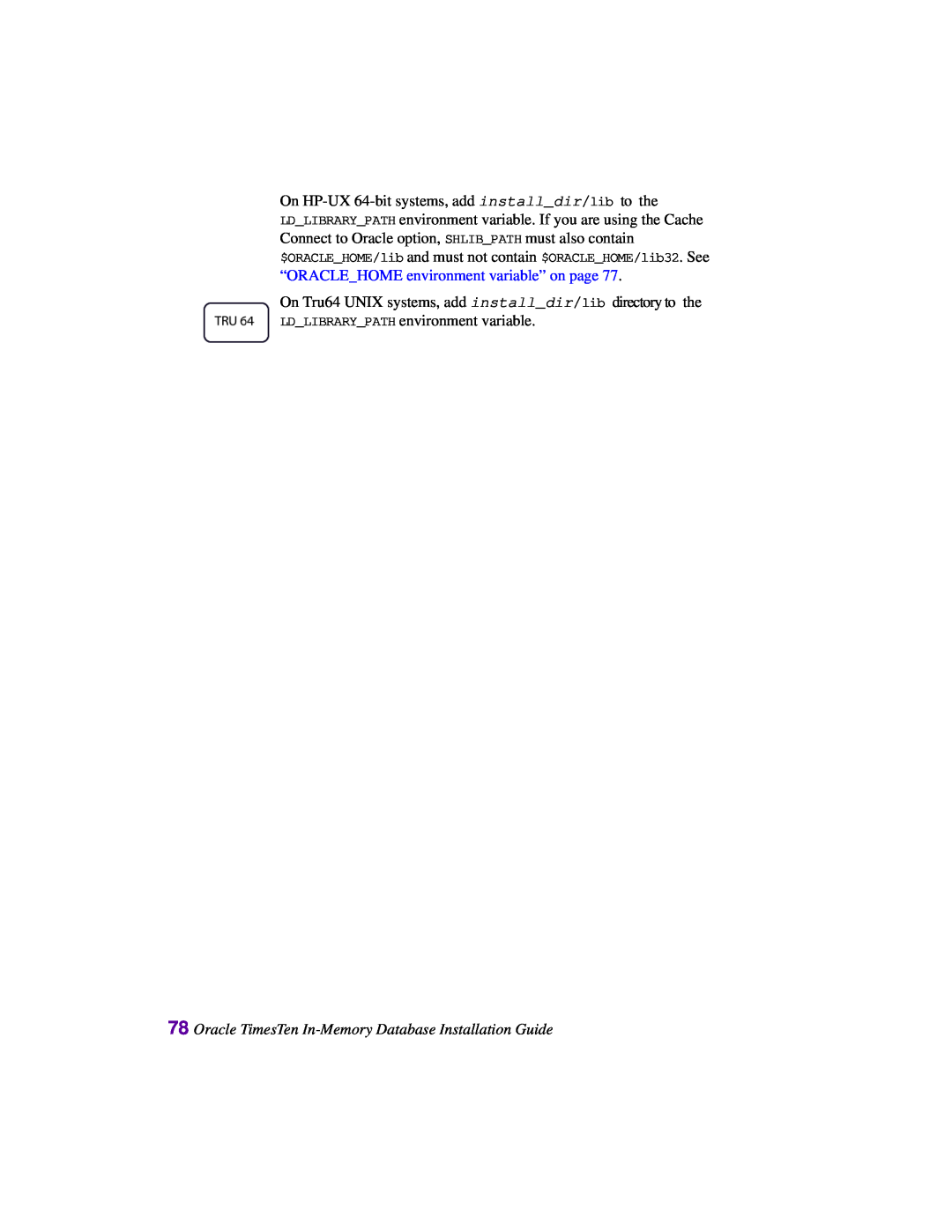 Oracle Audio Technologies B31679-01 manual On HP-UX 64-bit systems, add installdir/lib to the 