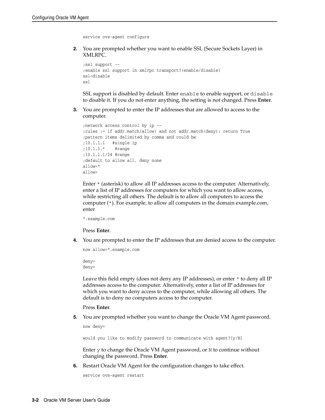 Oracle Audio Technologies E10898-02 manual Configuring Oracle VM Agent, Xmlrpc 