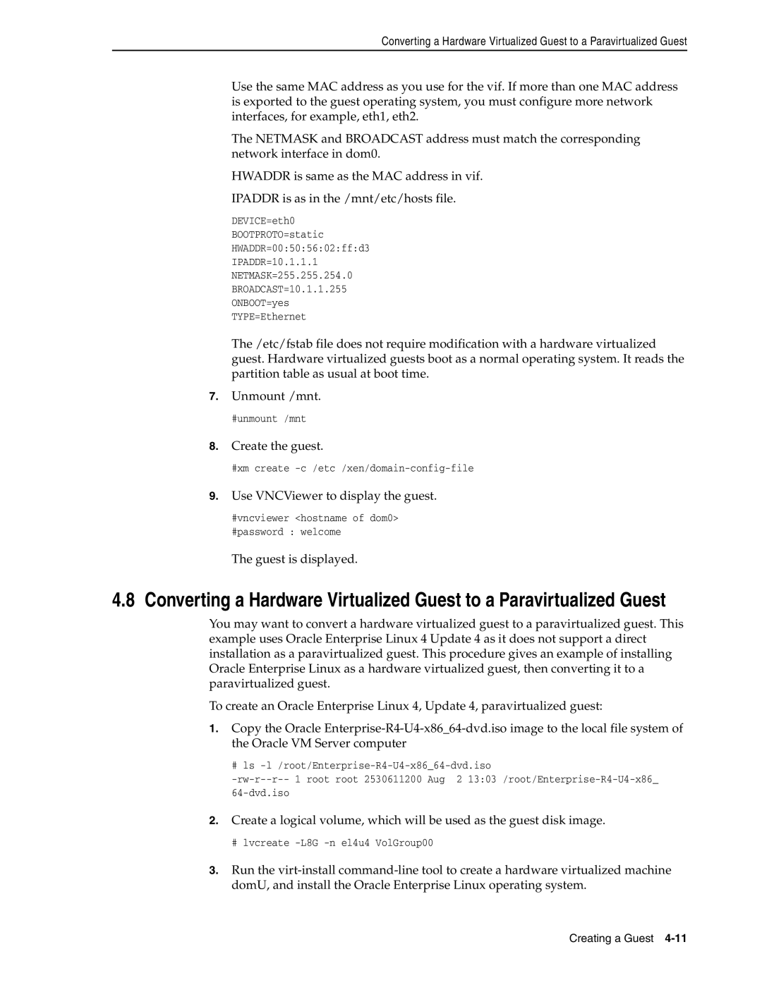 Oracle Audio Technologies E10898-02 manual Use VNCViewer to display the guest 