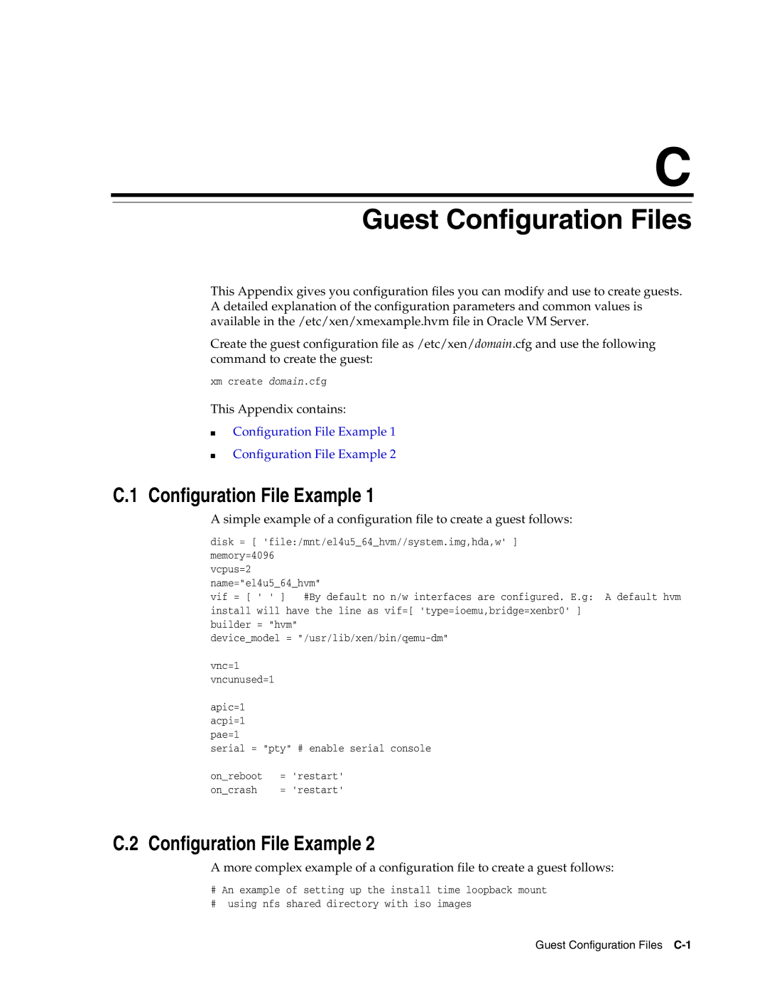 Oracle Audio Technologies E10898-02 manual Guest Configuration Files, Configuration File Example 