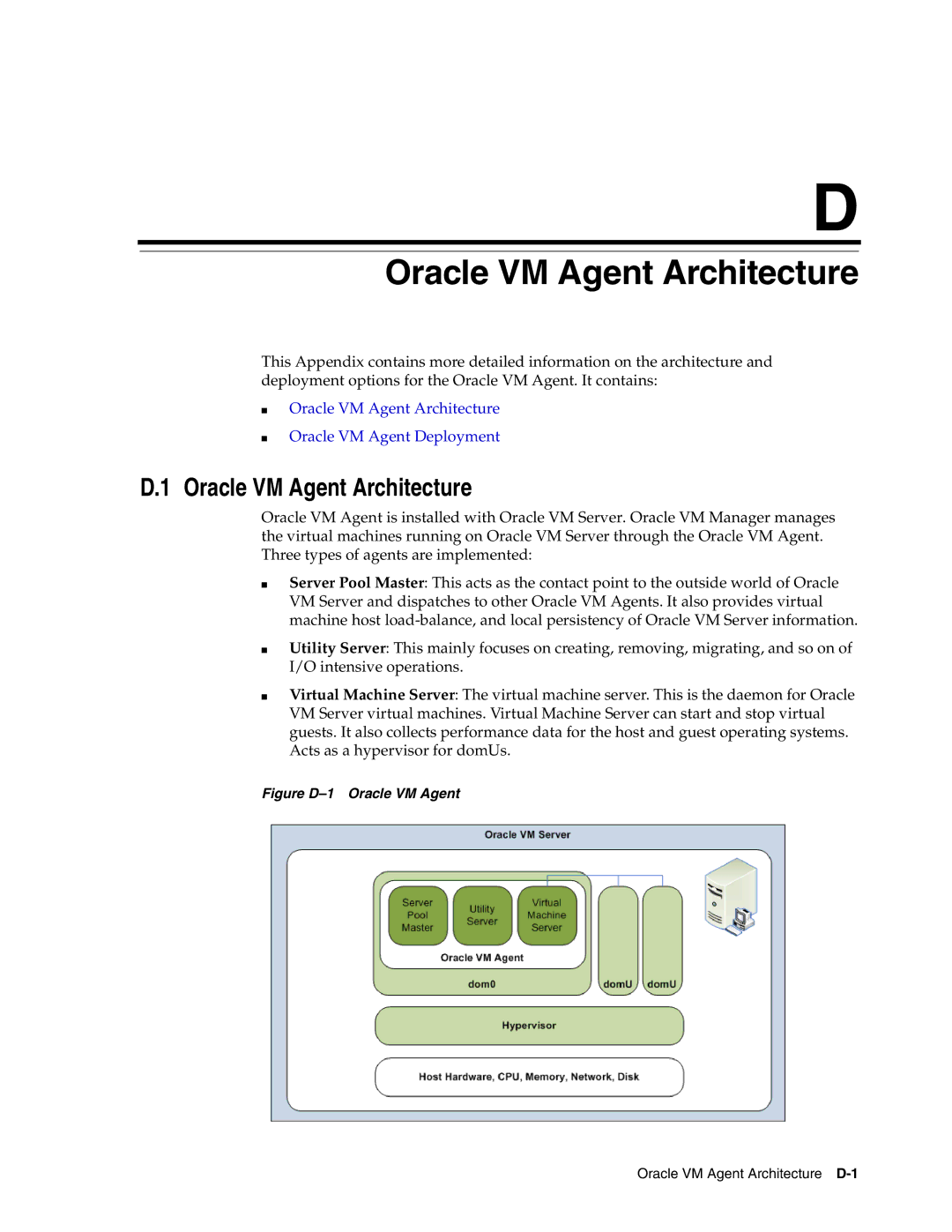 Oracle Audio Technologies E10898-02 manual Oracle VM Agent Architecture 