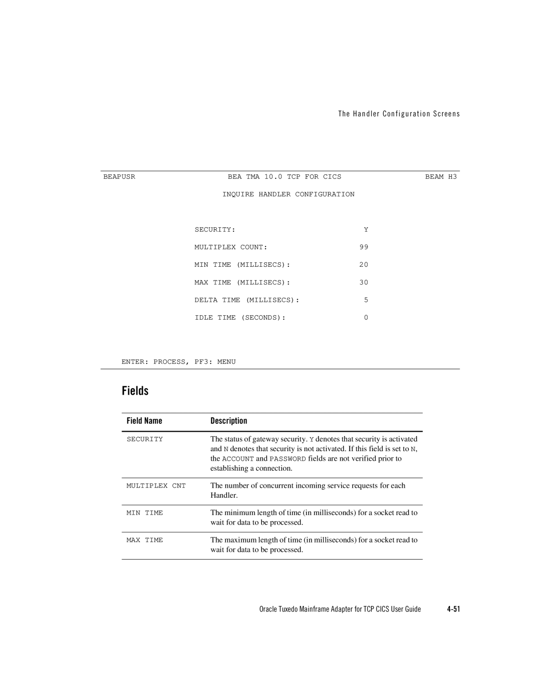 Oracle Audio Technologies Oracle Tuxedo manual Fields 