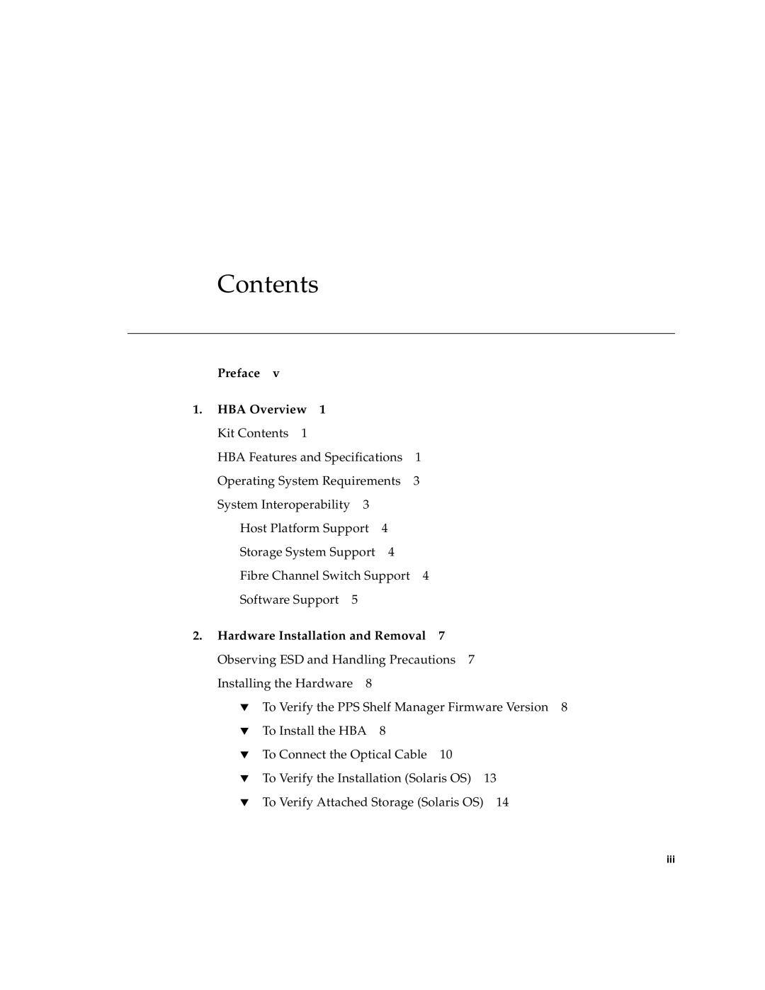 Oracle Audio Technologies SG-XPCIE2FC-ATCA-Z manual Contents 