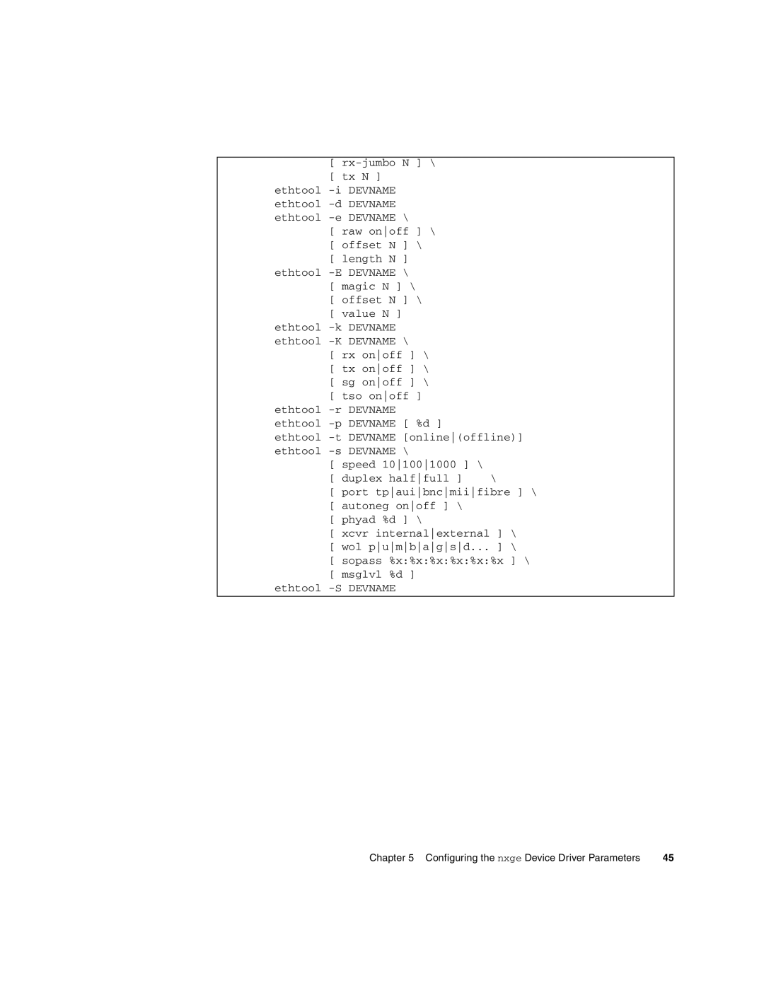 Oracle Audio Technologies SunDual 10GbE XFP manual Configuring the nxge Device Driver Parameters 