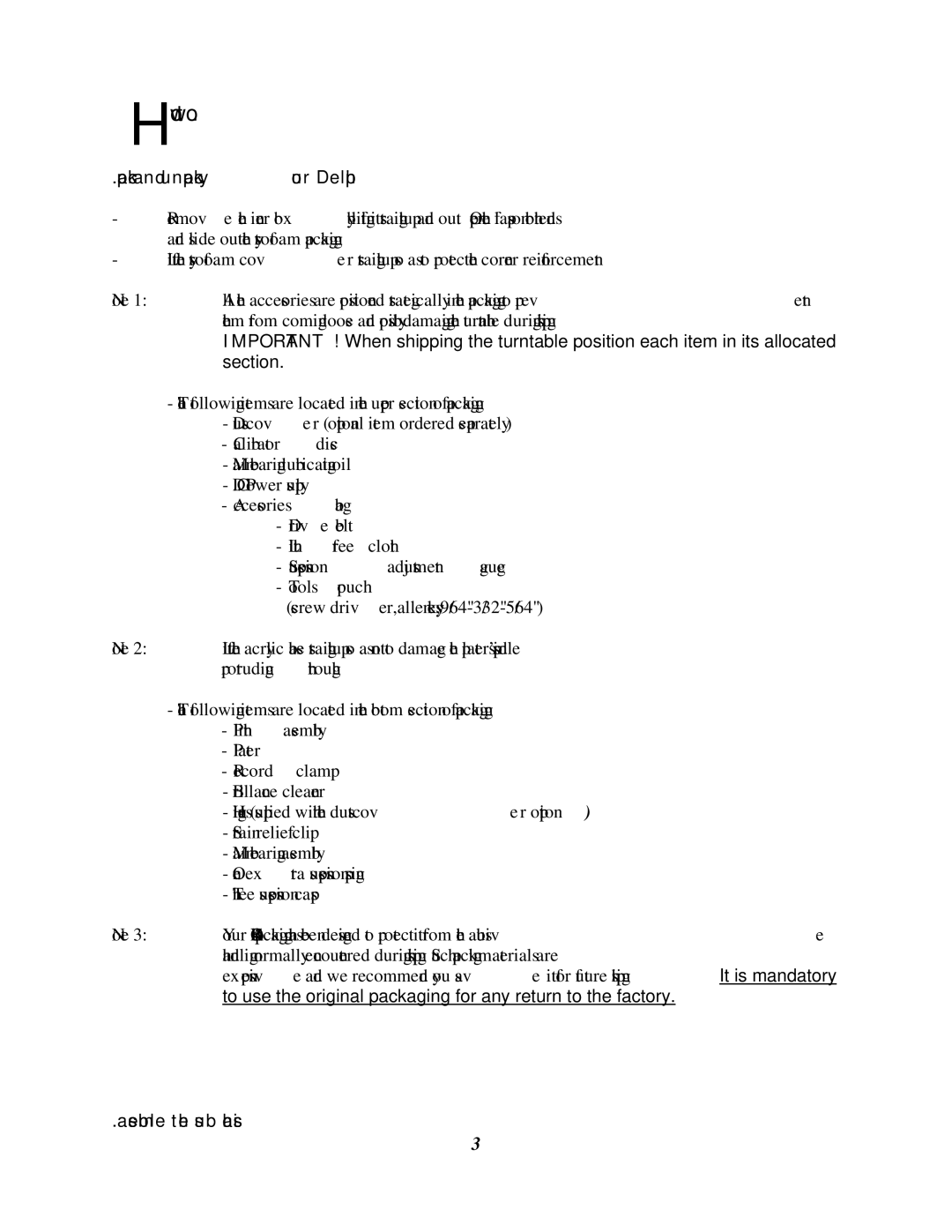 Oracle Audio Technologies V owner manual Pack and unpack your Delphi, Assemble the sub chassis 