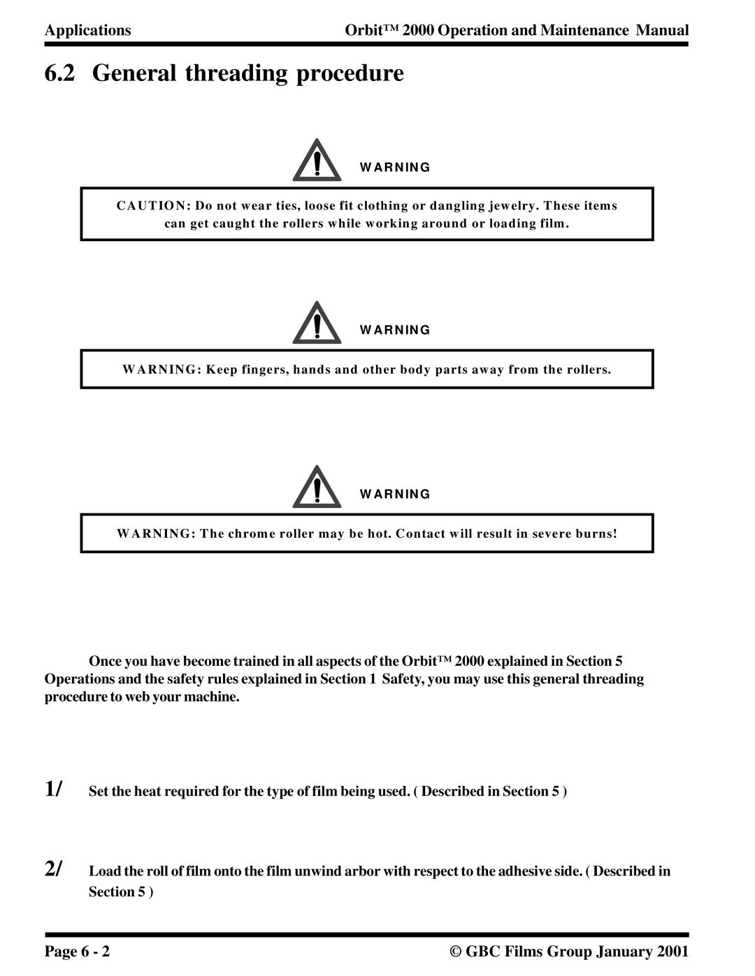 Orbit Manufacturing 2000 manual General threading procedure 