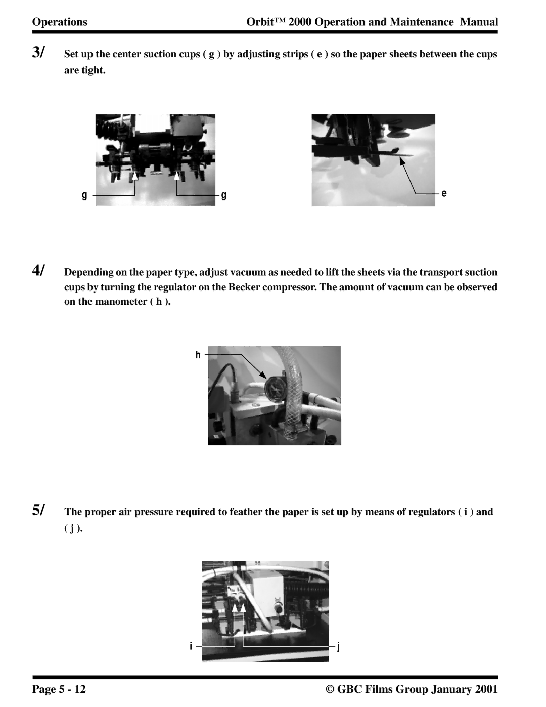 Orbit Manufacturing manual Operations Orbit 2000 Operation and Maintenance Manual 